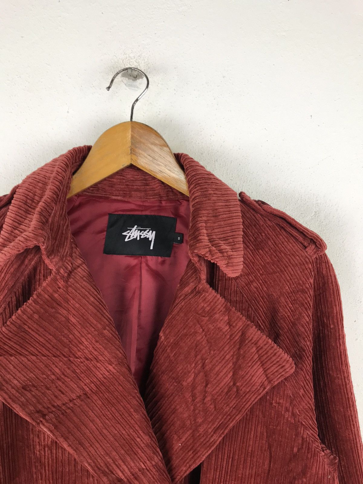 Other × Stussy Vintage Stussy Corduroy Trench Coat - Rust Red - Small Size US S / EU 44-46 / 1 - 5 Thumbnail