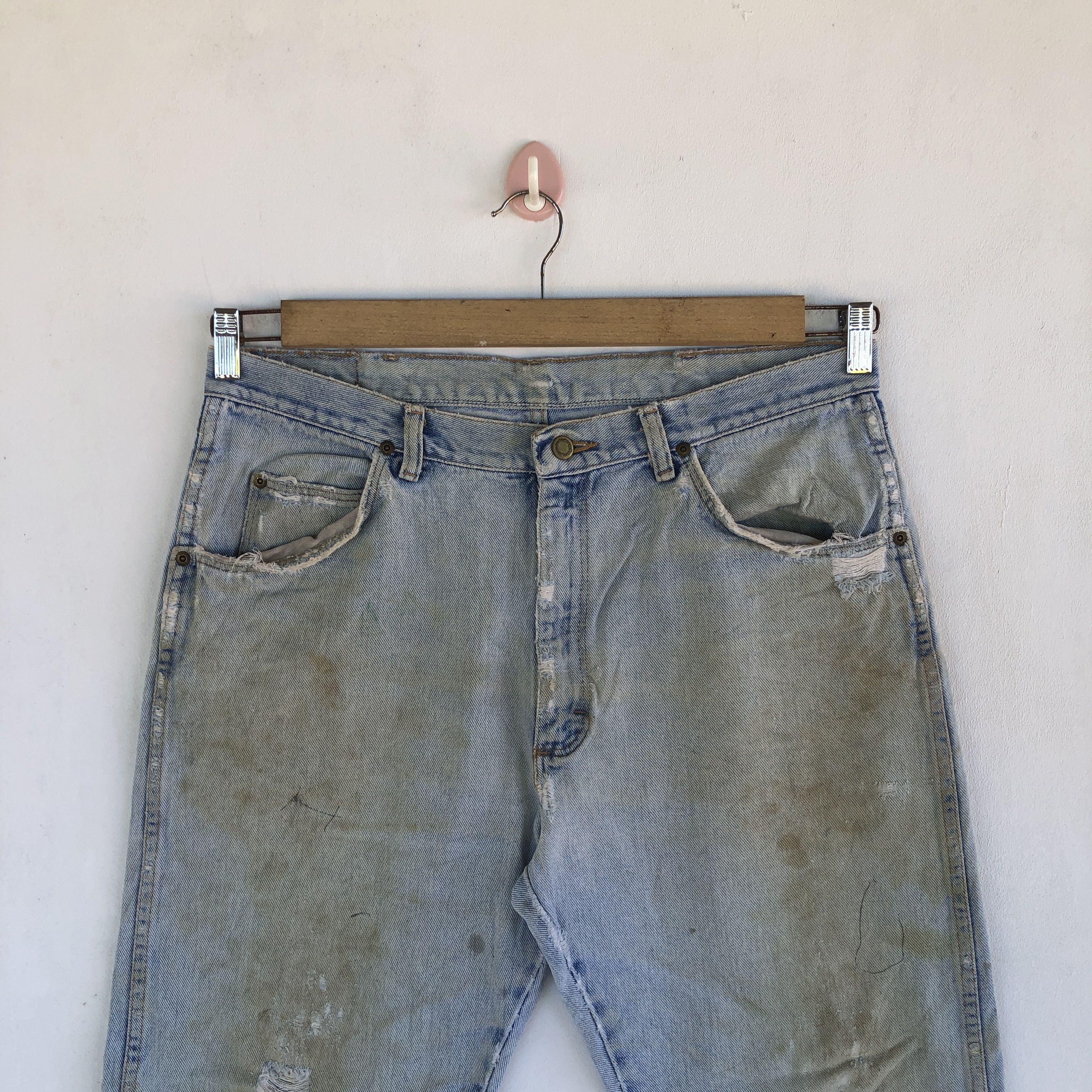 Wrangler Vintage Dirty Wrangler Distressed Jeans Wrangler Denim Size US 34 / EU 50 - 5 Thumbnail