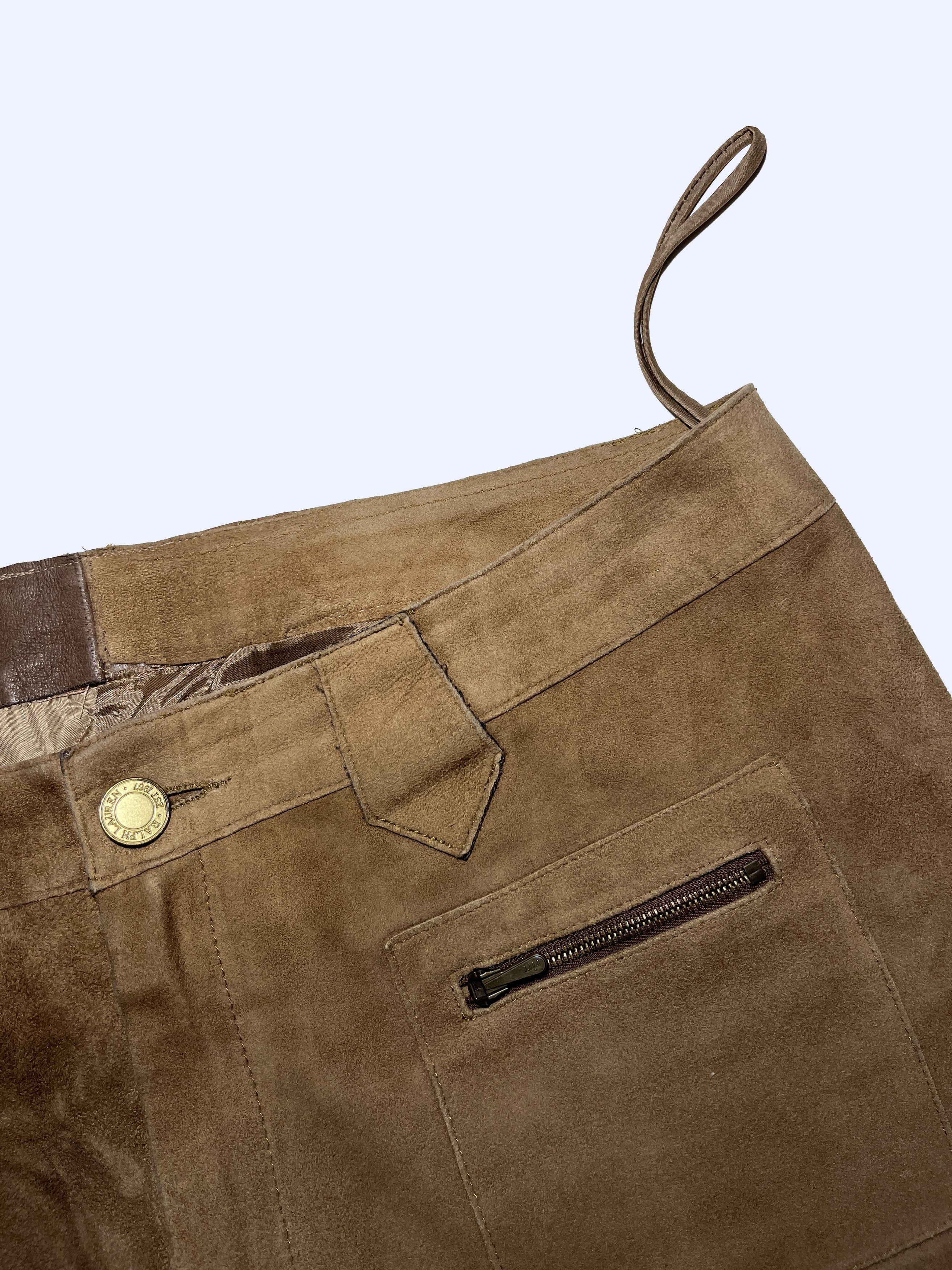 Polo Ralph Lauren × Ralph Lauren × Ralph Lauren Black Label RALPH LAUREN Equestrian W's Lamb suede Lamb leather Pants Size 24" / US 00 / IT 34 - 3 Thumbnail