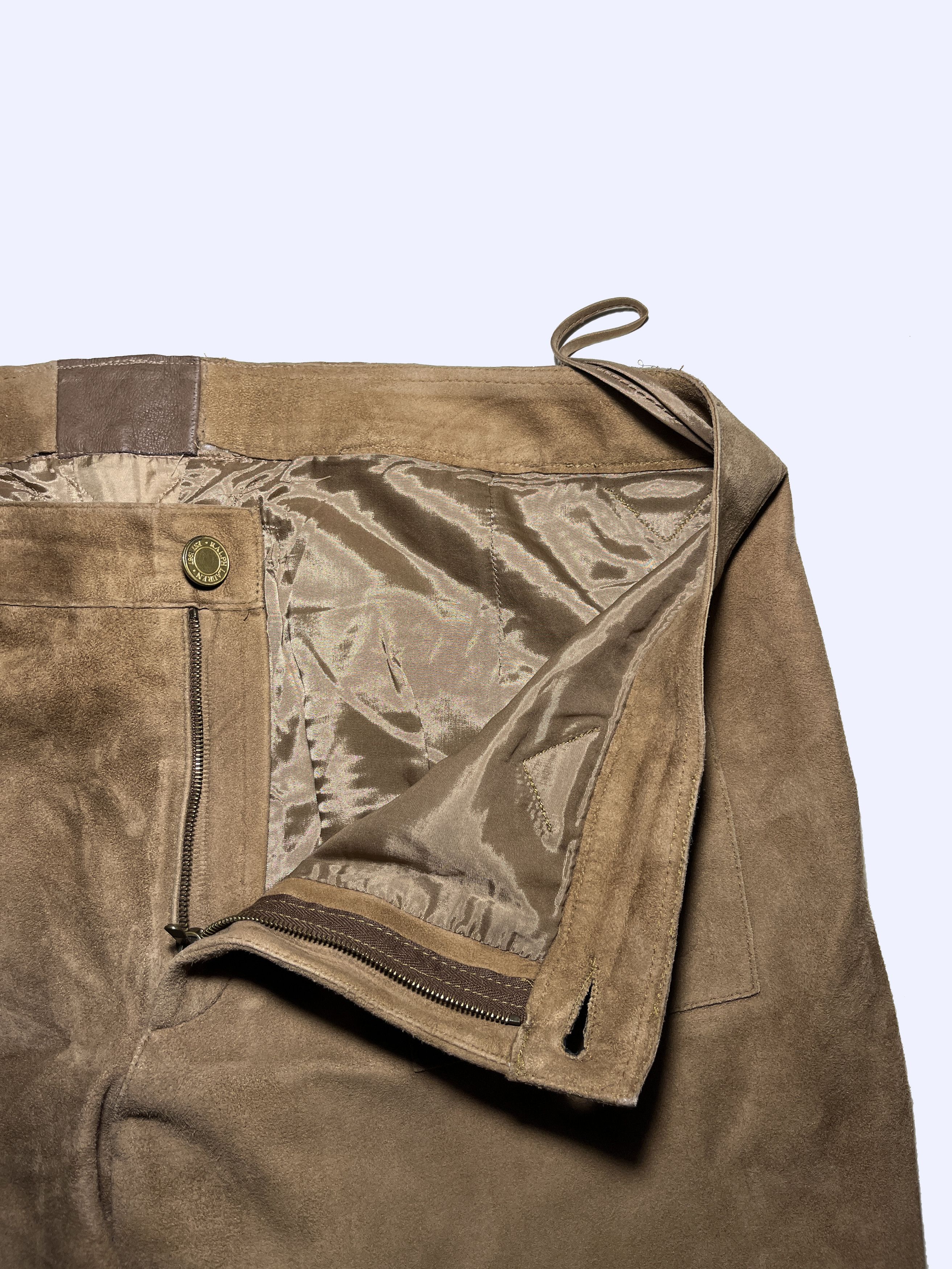 Polo Ralph Lauren × Ralph Lauren × Ralph Lauren Black Label RALPH LAUREN Equestrian W's Lamb suede Lamb leather Pants Size 24" / US 00 / IT 34 - 4 Thumbnail