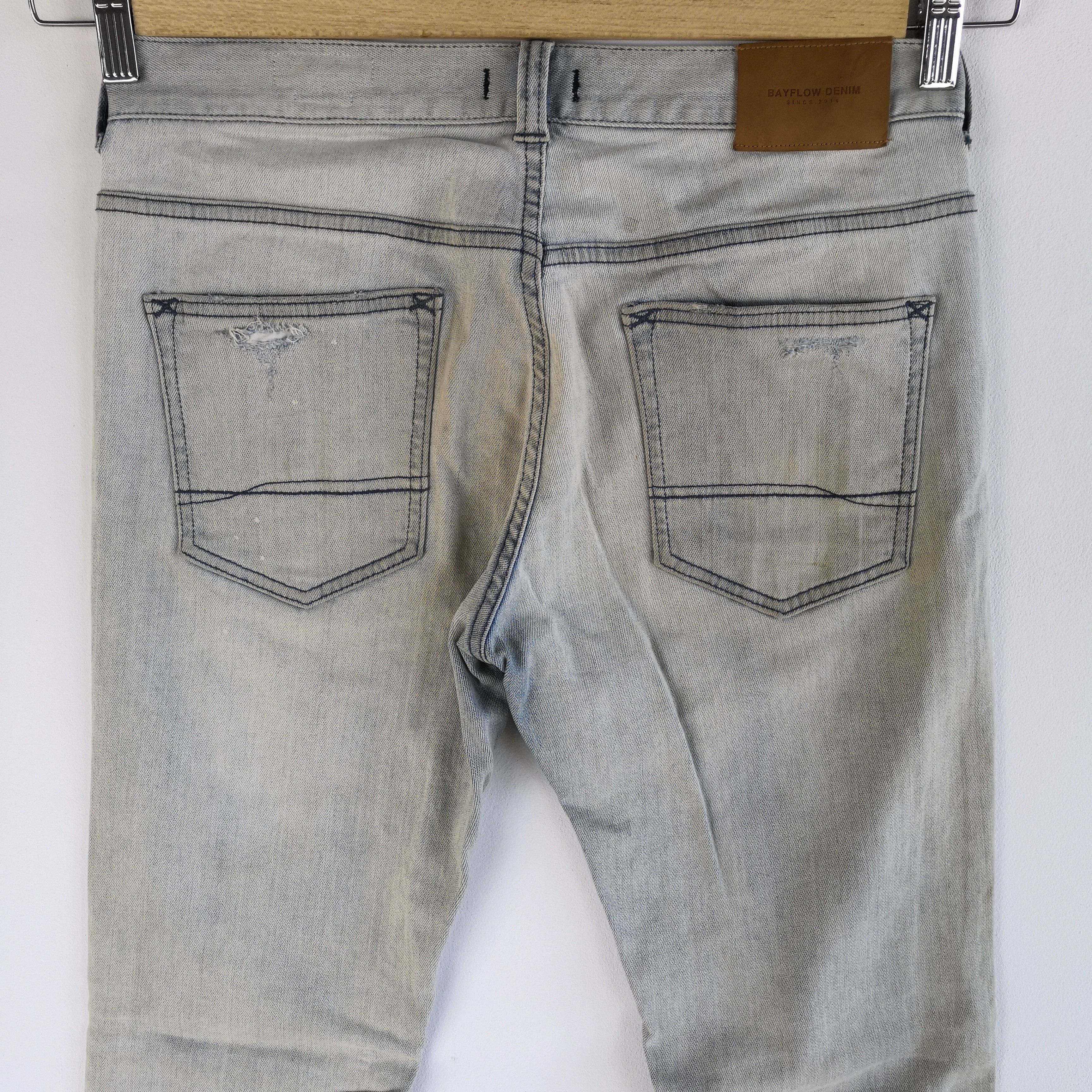 Japanese Brand Rusty Bayflow Distressed Dirty Denim Jeans Skinny Pants Size US 30 / EU 46 - 6 Thumbnail