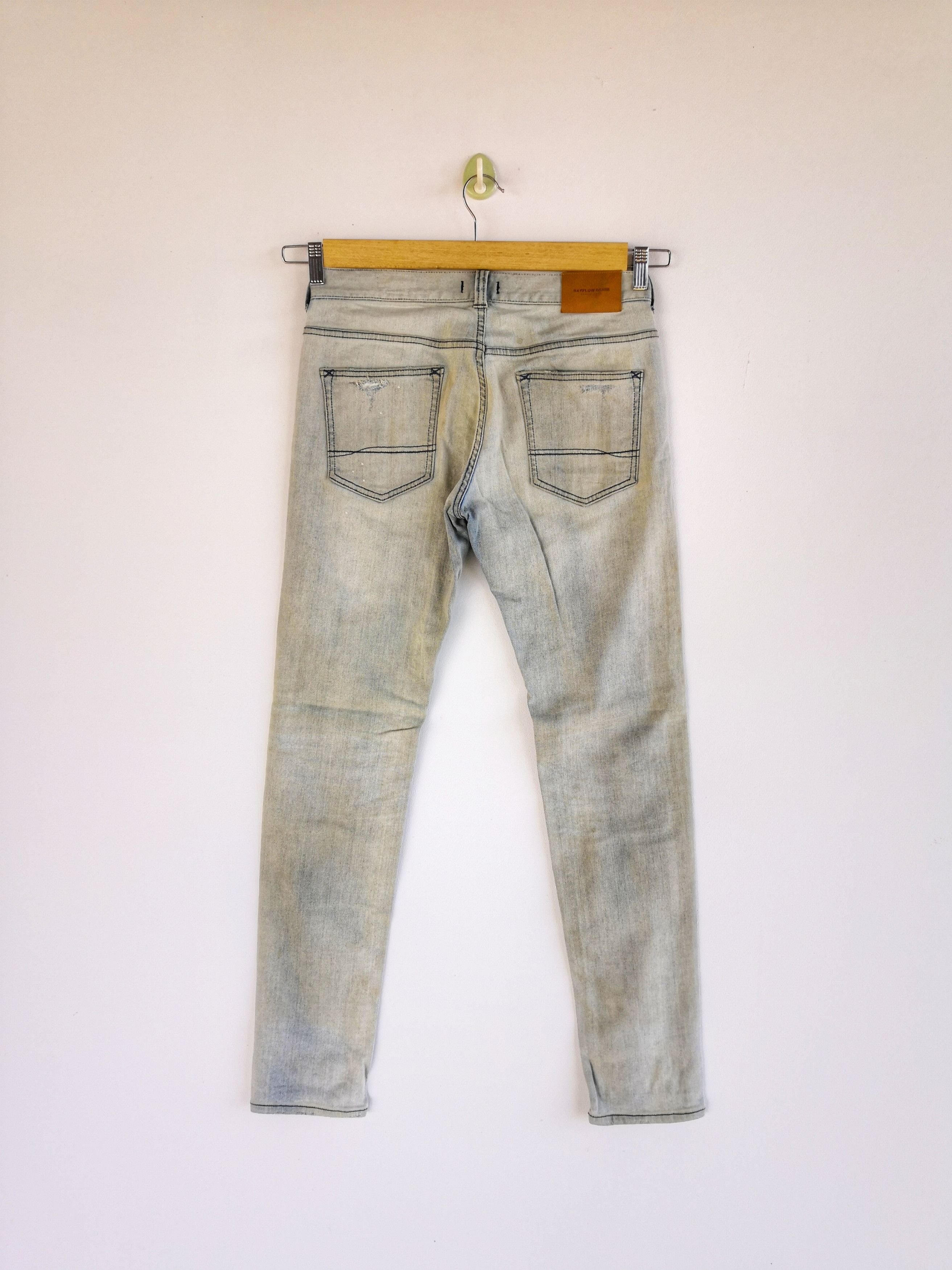 Japanese Brand Rusty Bayflow Distressed Dirty Denim Jeans Skinny Pants Size US 30 / EU 46 - 2 Thumbnail