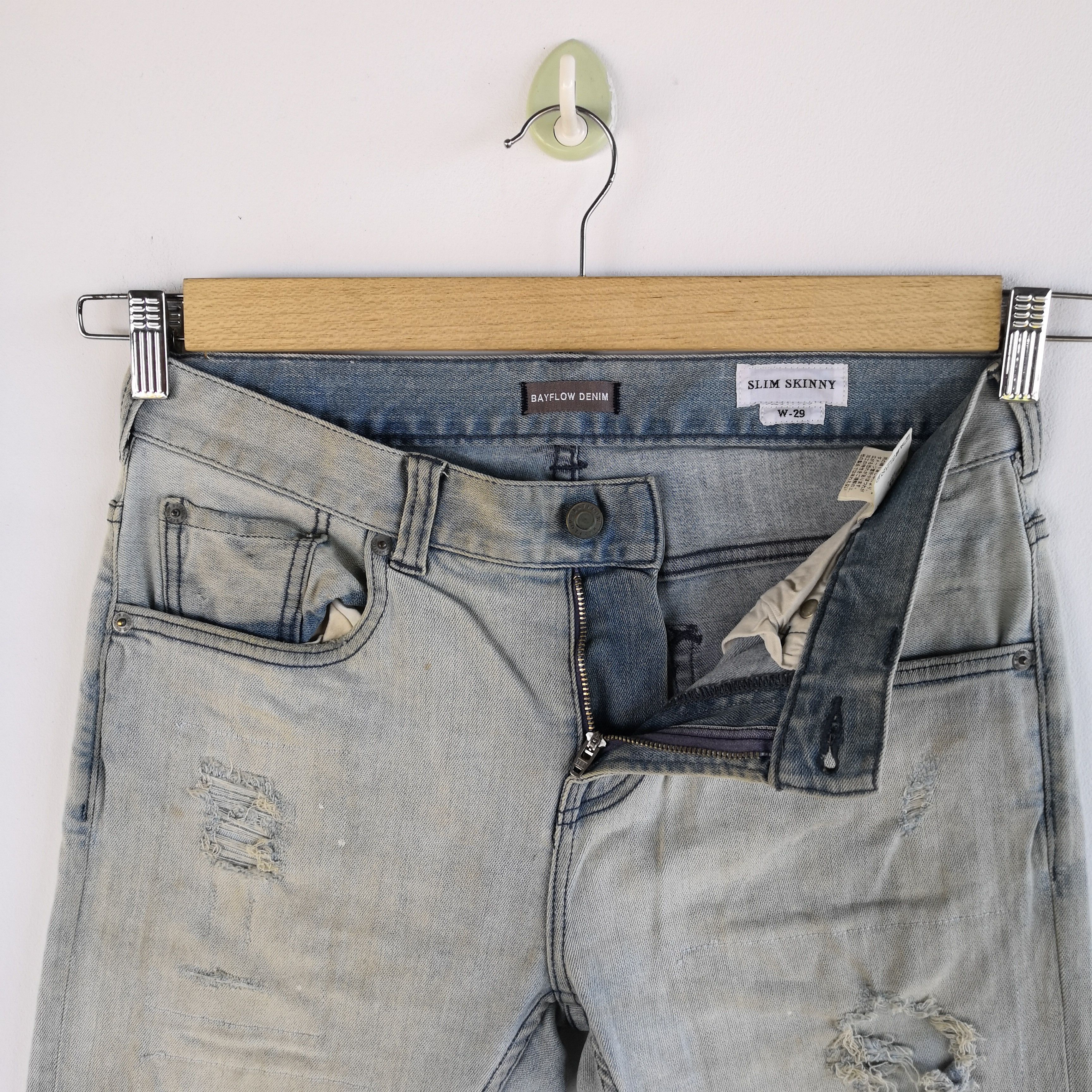 Japanese Brand Rusty Bayflow Distressed Dirty Denim Jeans Skinny Pants Size US 30 / EU 46 - 7 Thumbnail
