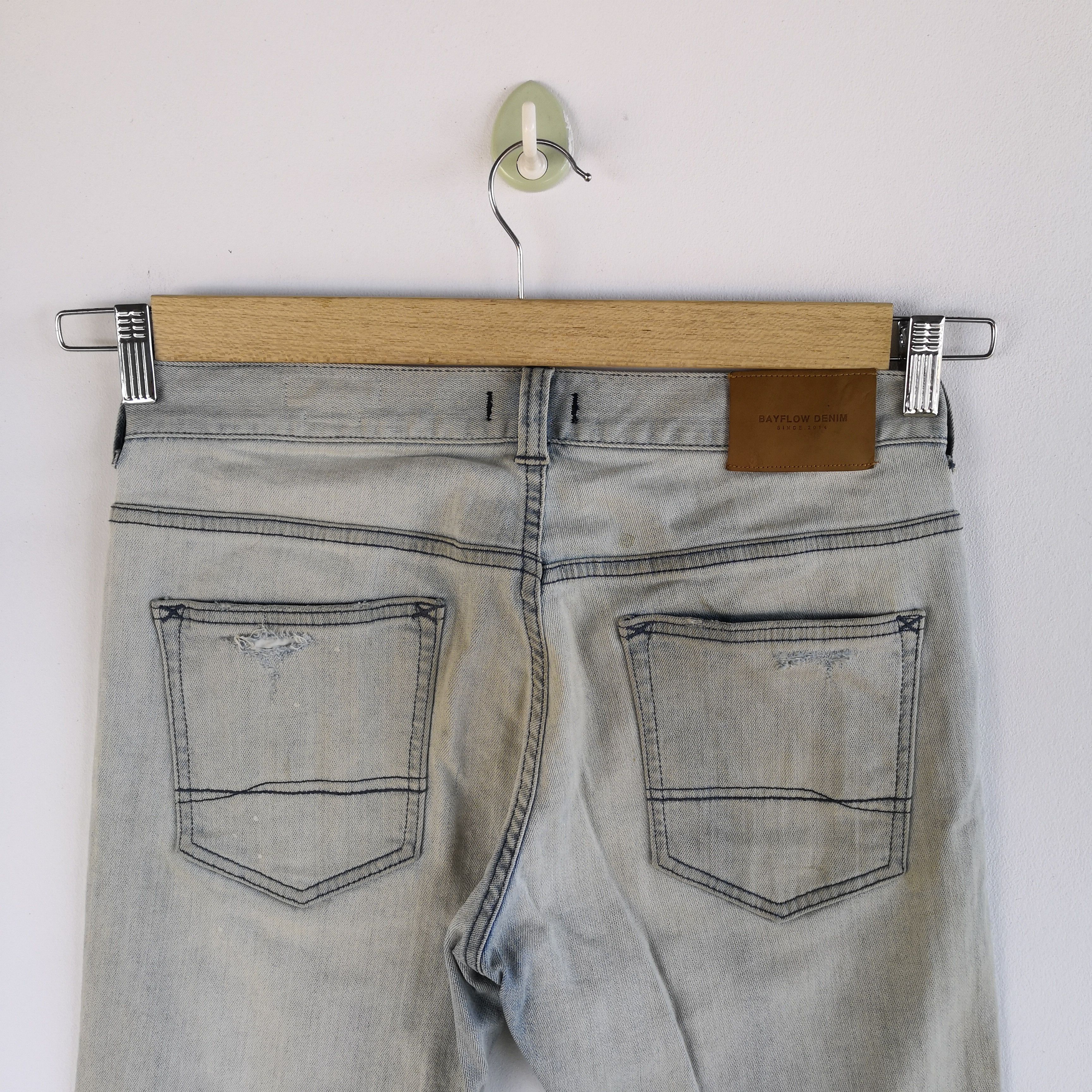 Japanese Brand Rusty Bayflow Distressed Dirty Denim Jeans Skinny Pants Size US 30 / EU 46 - 4 Thumbnail