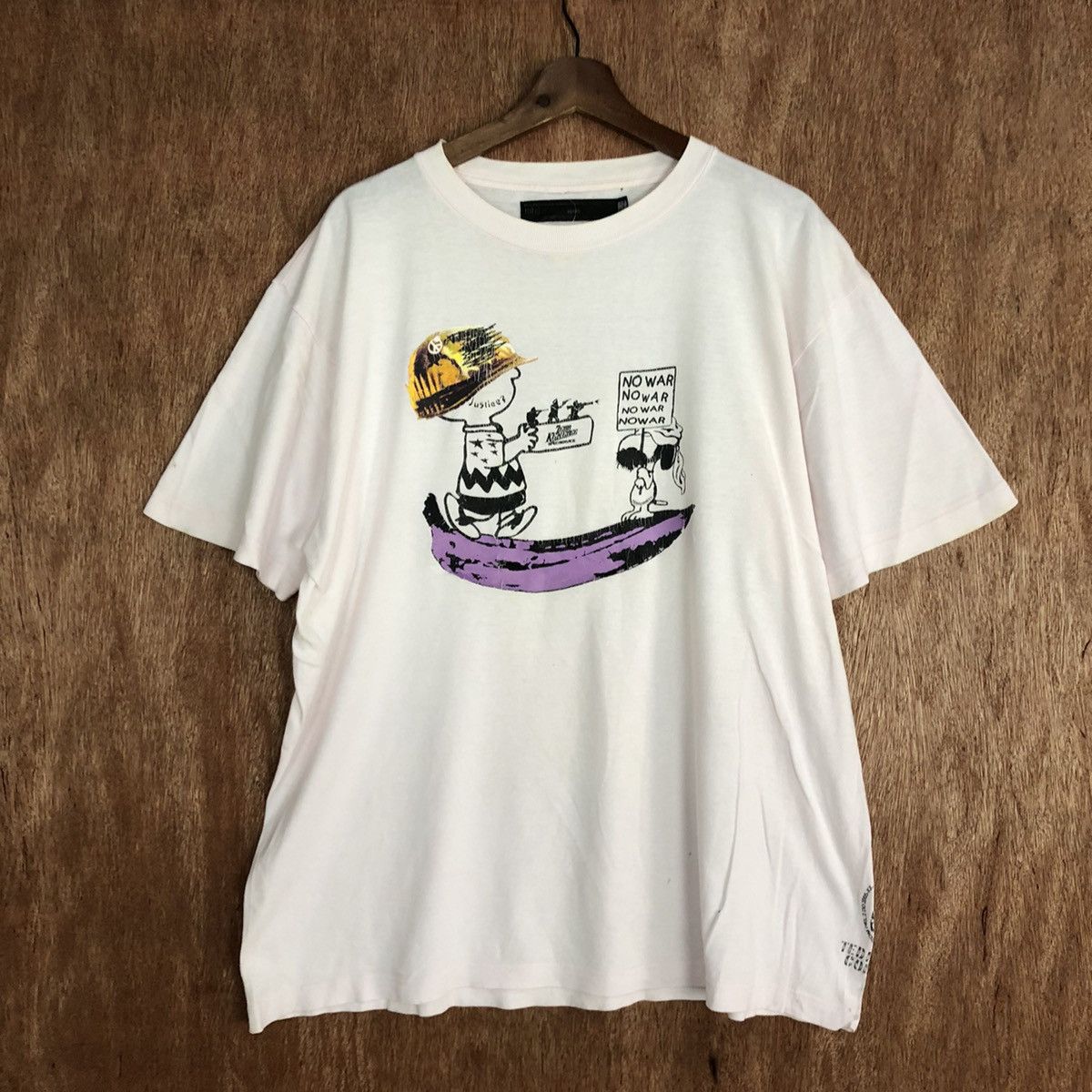 Vintage DLL Ted Kenedee No War WHite SHort Sleeve Tshirt #1451 Size US XL / EU 56 / 4 - 3 Thumbnail