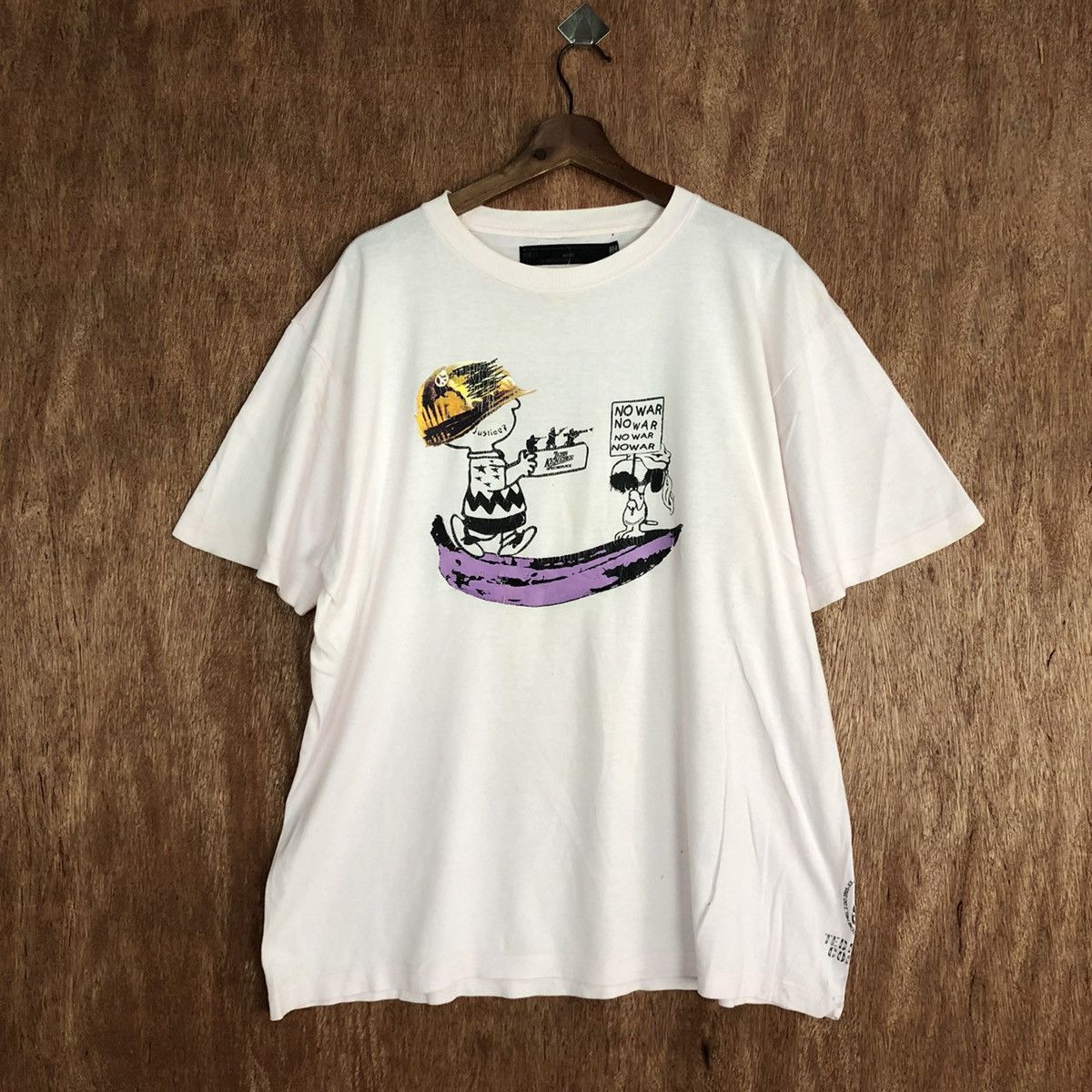 Vintage DLL Ted Kenedee No War WHite SHort Sleeve Tshirt #1451 Size US XL / EU 56 / 4 - 1 Thumbnail