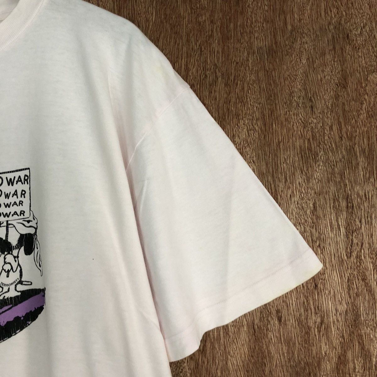 Vintage DLL Ted Kenedee No War WHite SHort Sleeve Tshirt #1451 Size US XL / EU 56 / 4 - 4 Thumbnail