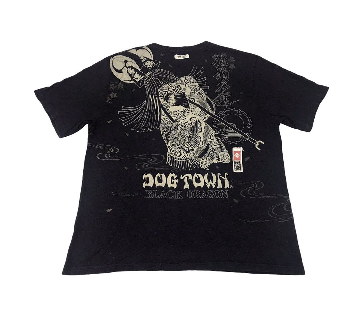 image of Dogtown x Rap Tees Dog Town Black Dragon Motif Art Tee Skate Brand, Men's (Size XL)