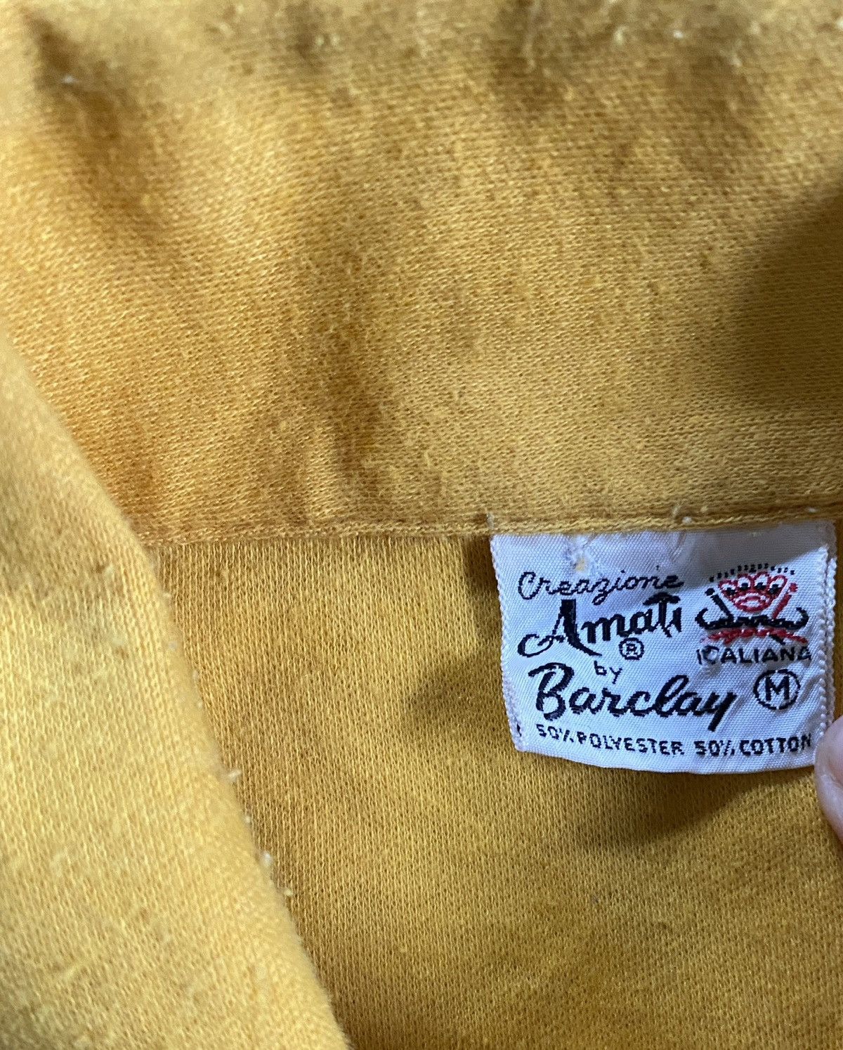 Retrofit Vintage 50’s Amati By Barclay Yellow Single Stitch Polo Size US S / EU 44-46 / 1 - 8 Thumbnail