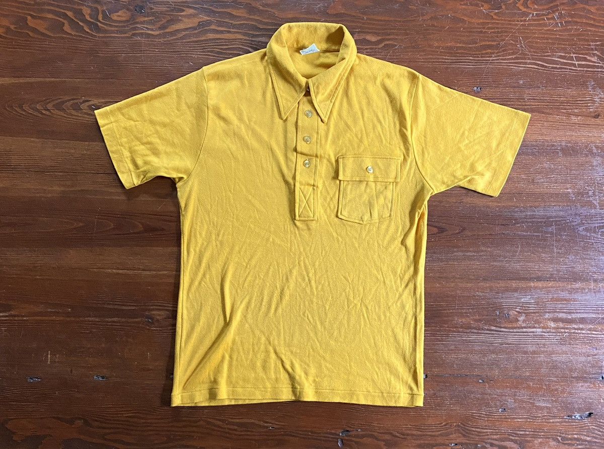 Retrofit Vintage 50’s Amati By Barclay Yellow Single Stitch Polo Size US S / EU 44-46 / 1 - 2 Thumbnail