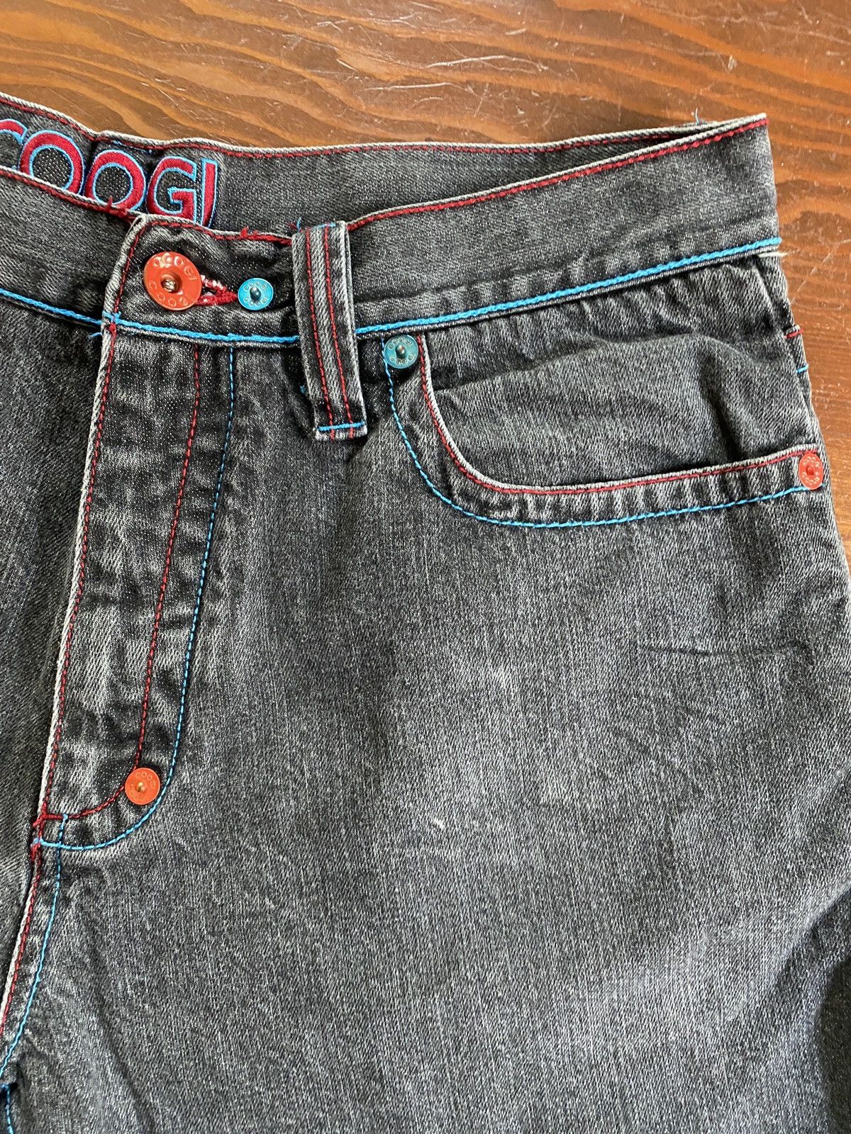 Coogi Vintage Y2K’s Coogi Tribal Embroidery Long Wide Jean Shorts Size US 37 - 5 Thumbnail