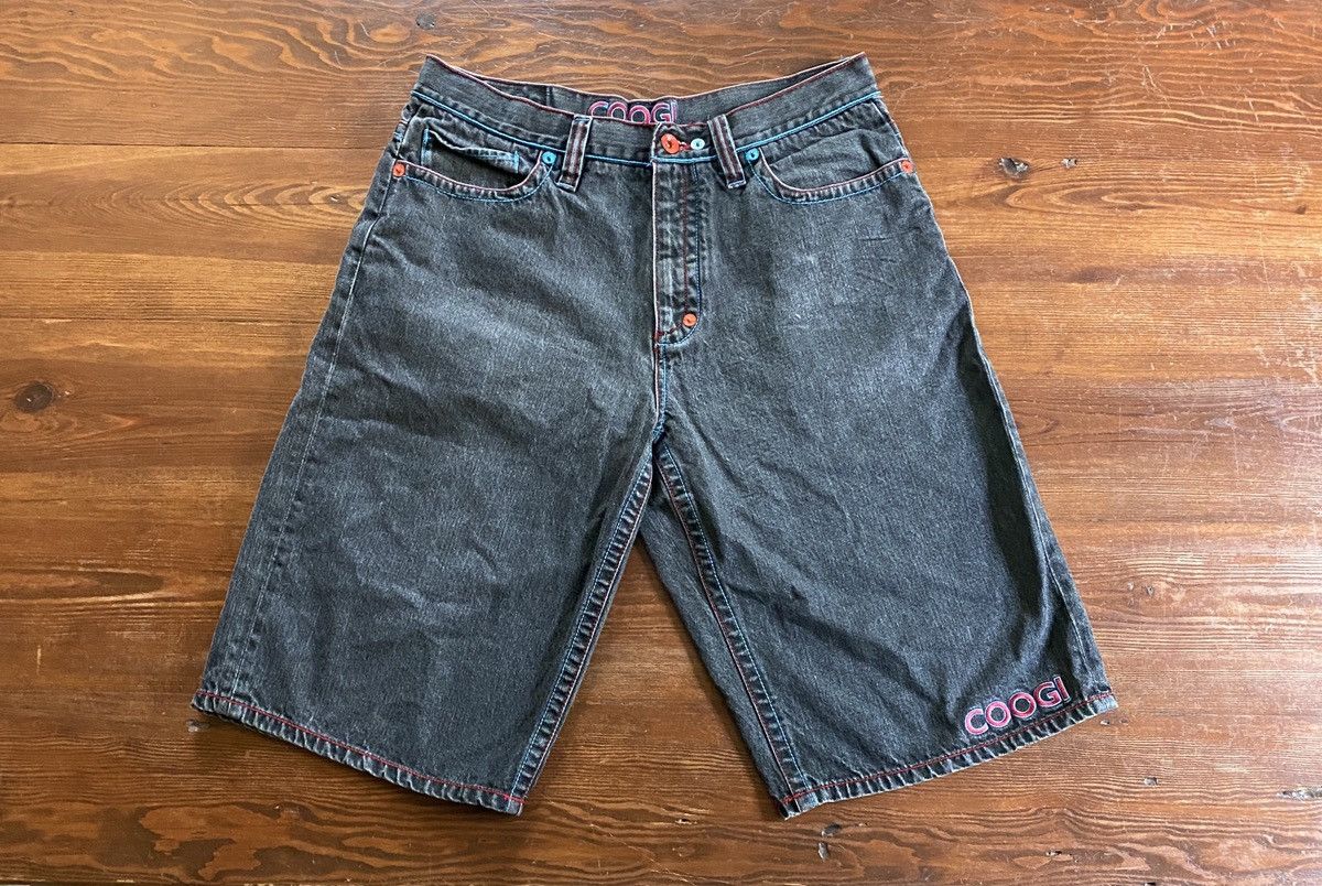 Coogi Vintage Y2K’s Coogi Tribal Embroidery Long Wide Jean Shorts Size US 37 - 2 Thumbnail