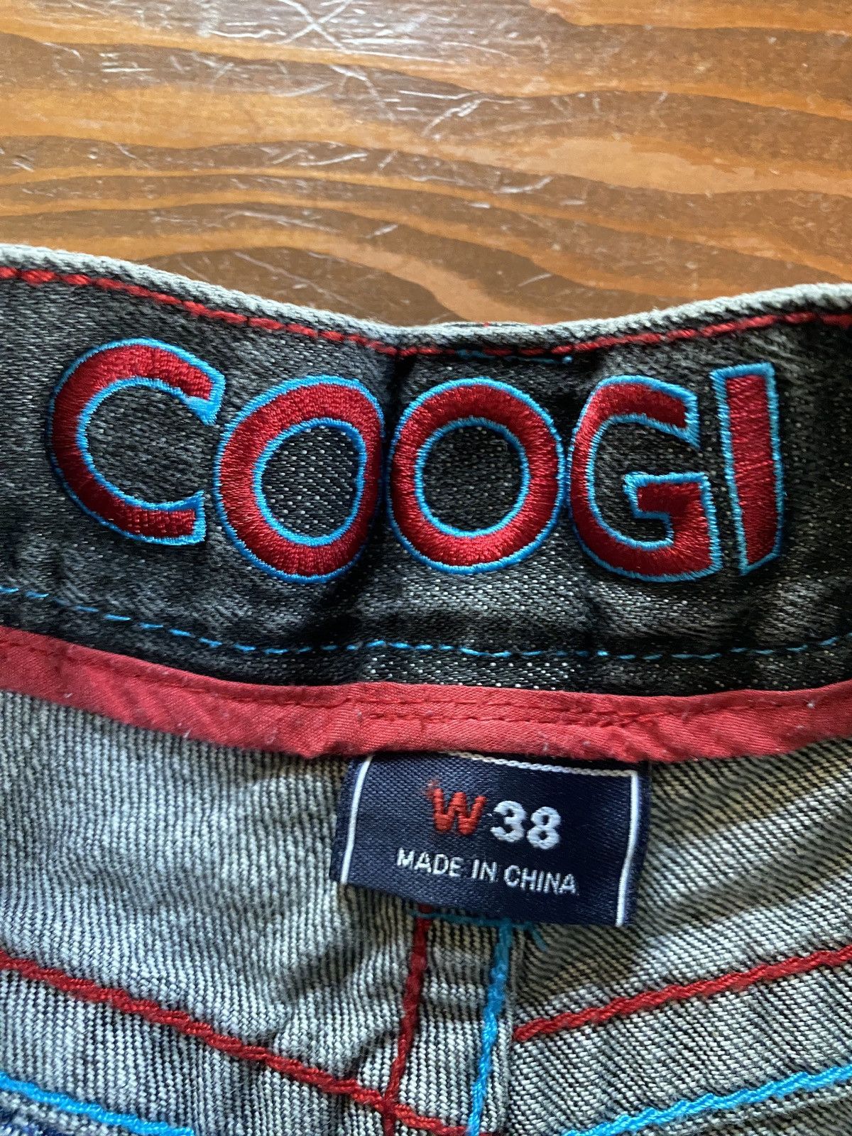 Coogi Vintage Y2K’s Coogi Tribal Embroidery Long Wide Jean Shorts Size US 37 - 10 Thumbnail