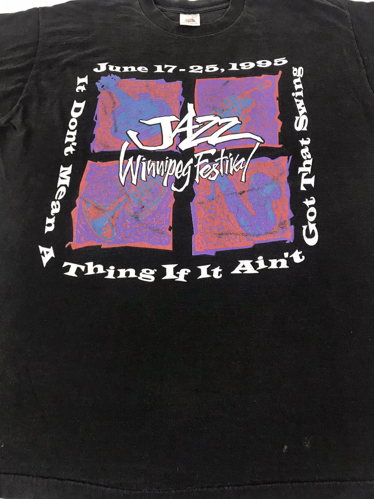 Fruit Of The Loom Vintage 90s Jazz Winnipeg Festival 1995 Made In Canada Tee Size US XL / EU 56 / 4 - 2 Thumbnail