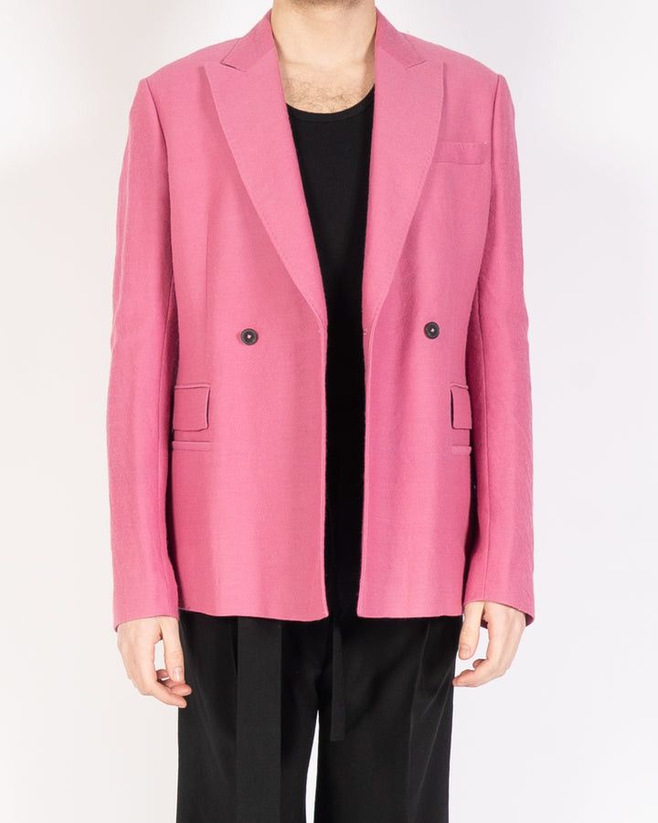 image of Haider Ackermann Fw17 Pink Double Breasted Wool Blazer, Men's (Size Small)