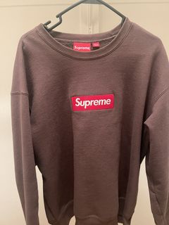 Supreme Box Logo Brown Crewneck | Grailed