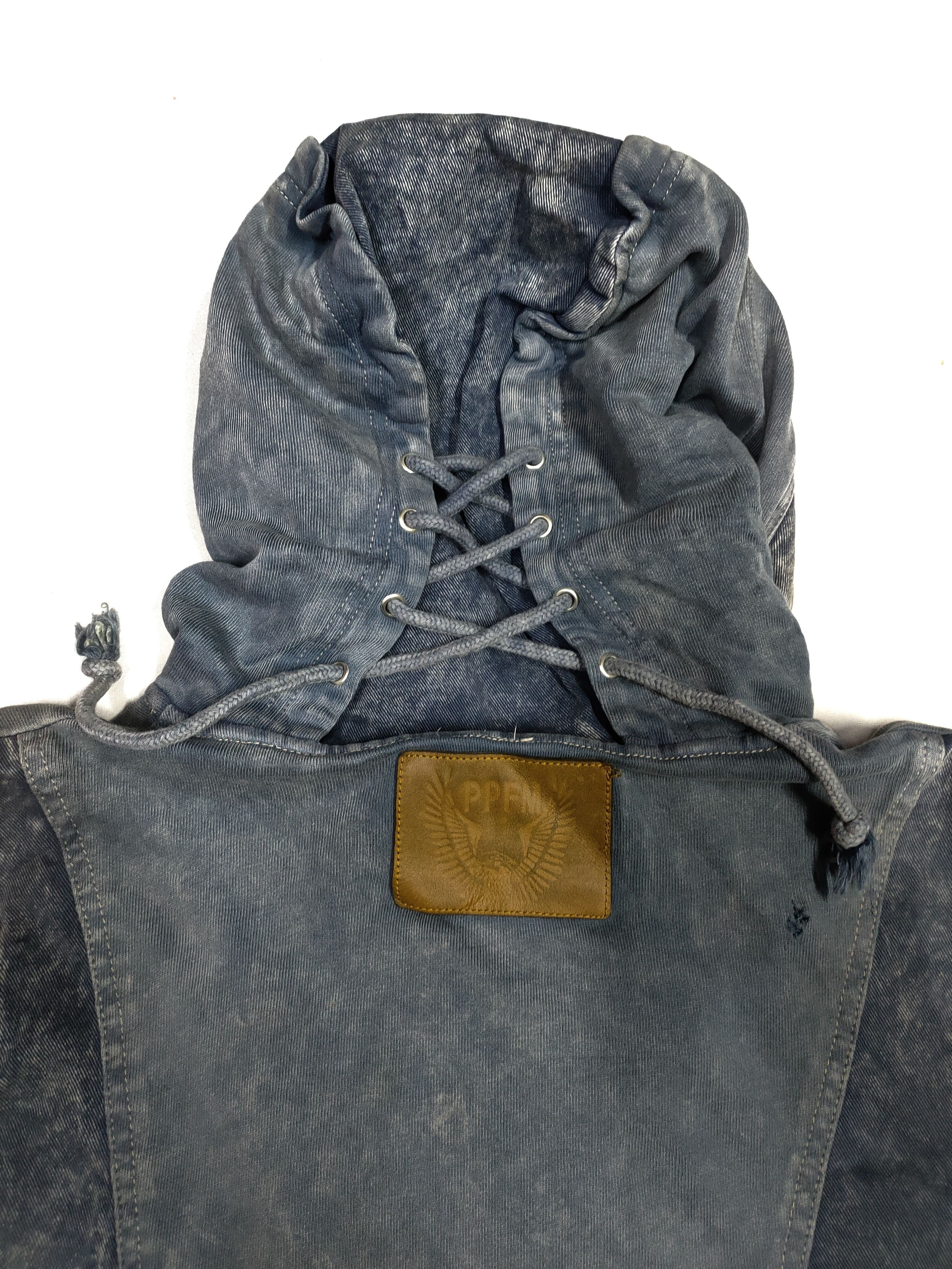 Japanese Brand PPFM VINTAGE WASHED BLUE DENIM ZIPPER HOODIE Size US L / EU 52-54 / 3 - 5 Thumbnail