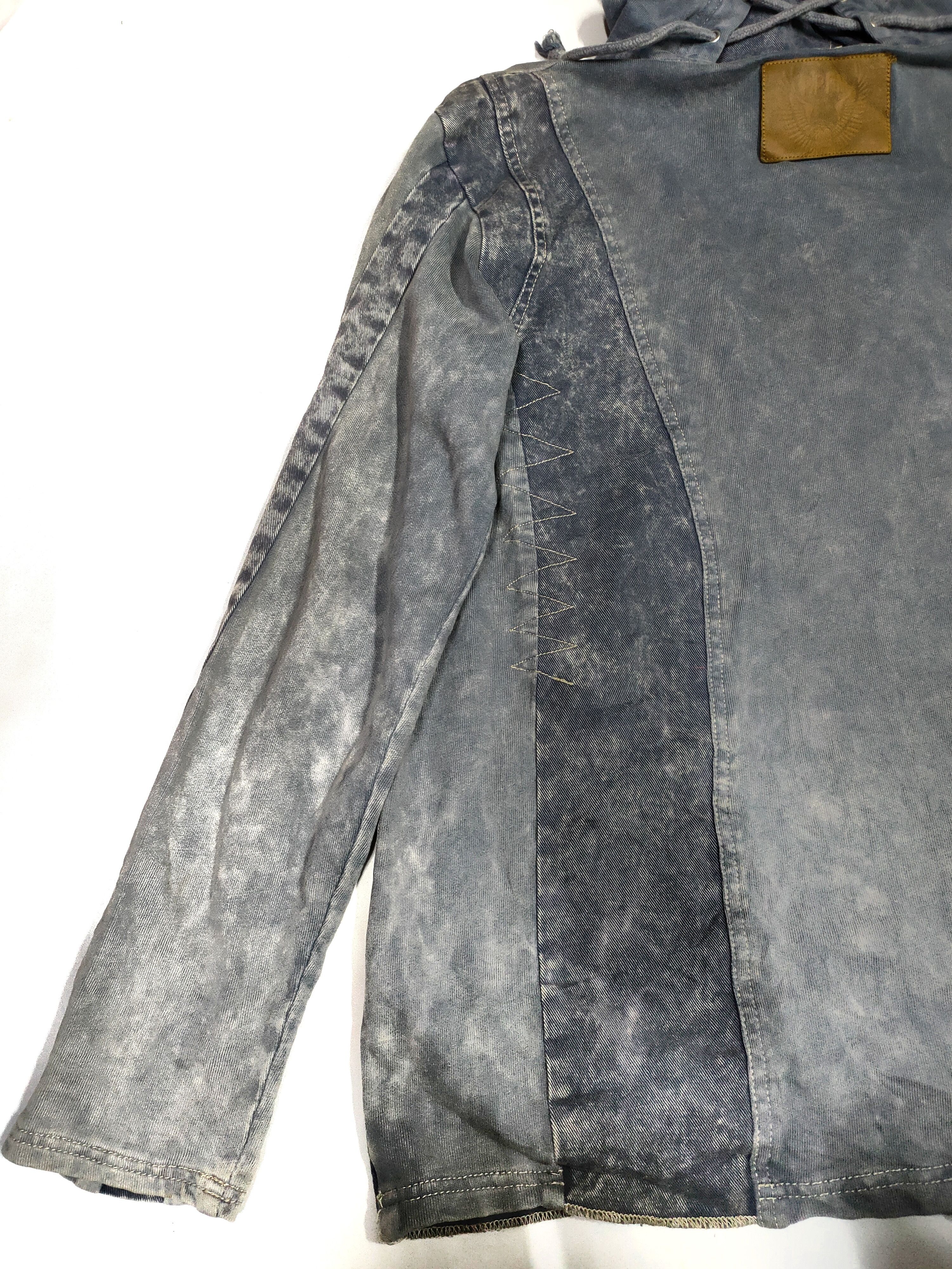 Japanese Brand PPFM VINTAGE WASHED BLUE DENIM ZIPPER HOODIE Size US L / EU 52-54 / 3 - 7 Thumbnail
