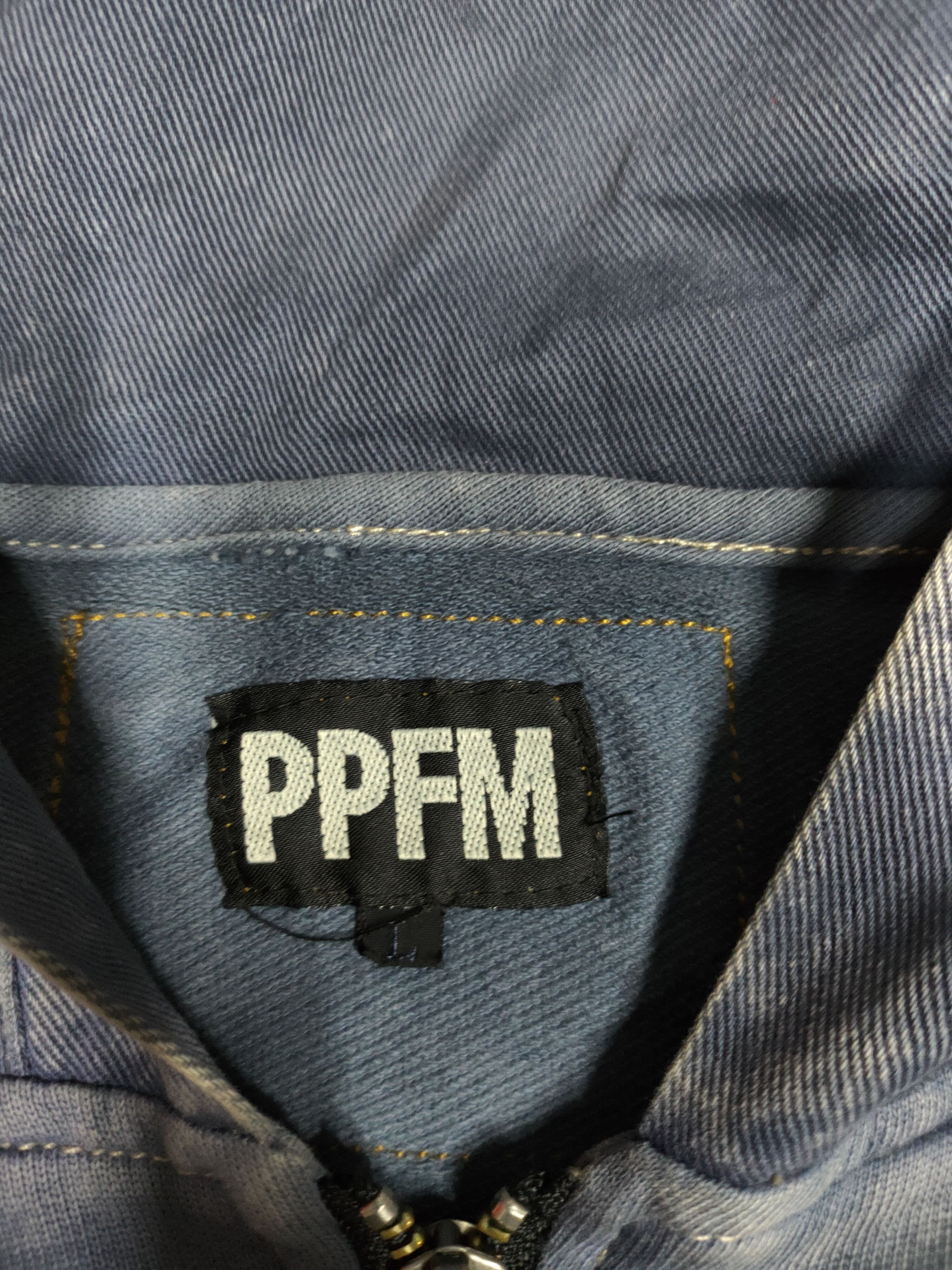 Japanese Brand PPFM VINTAGE WASHED BLUE DENIM ZIPPER HOODIE Size US L / EU 52-54 / 3 - 10 Thumbnail