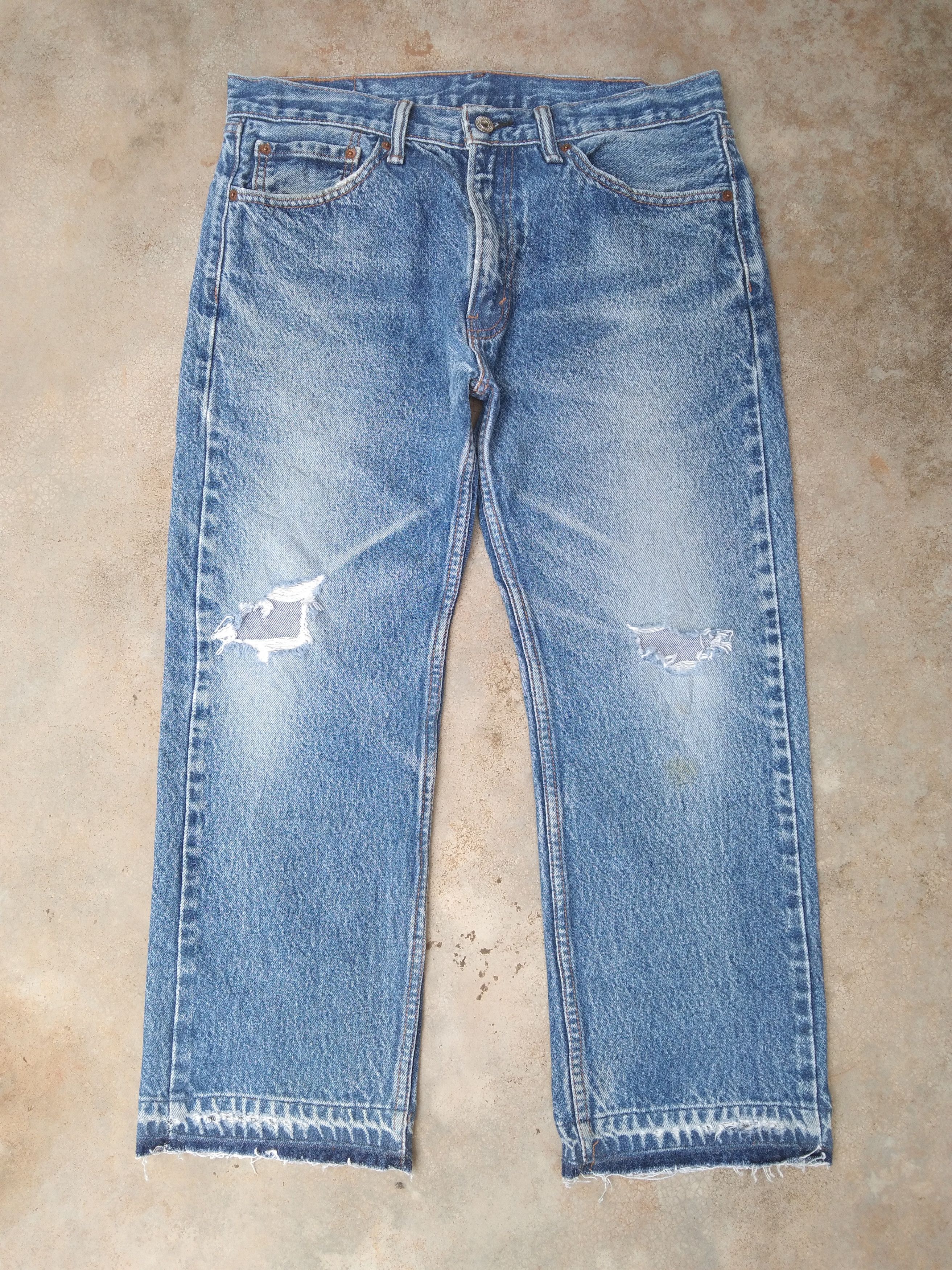 Vintage Levis 505 Straight Leg Distressed Jeans 33x26