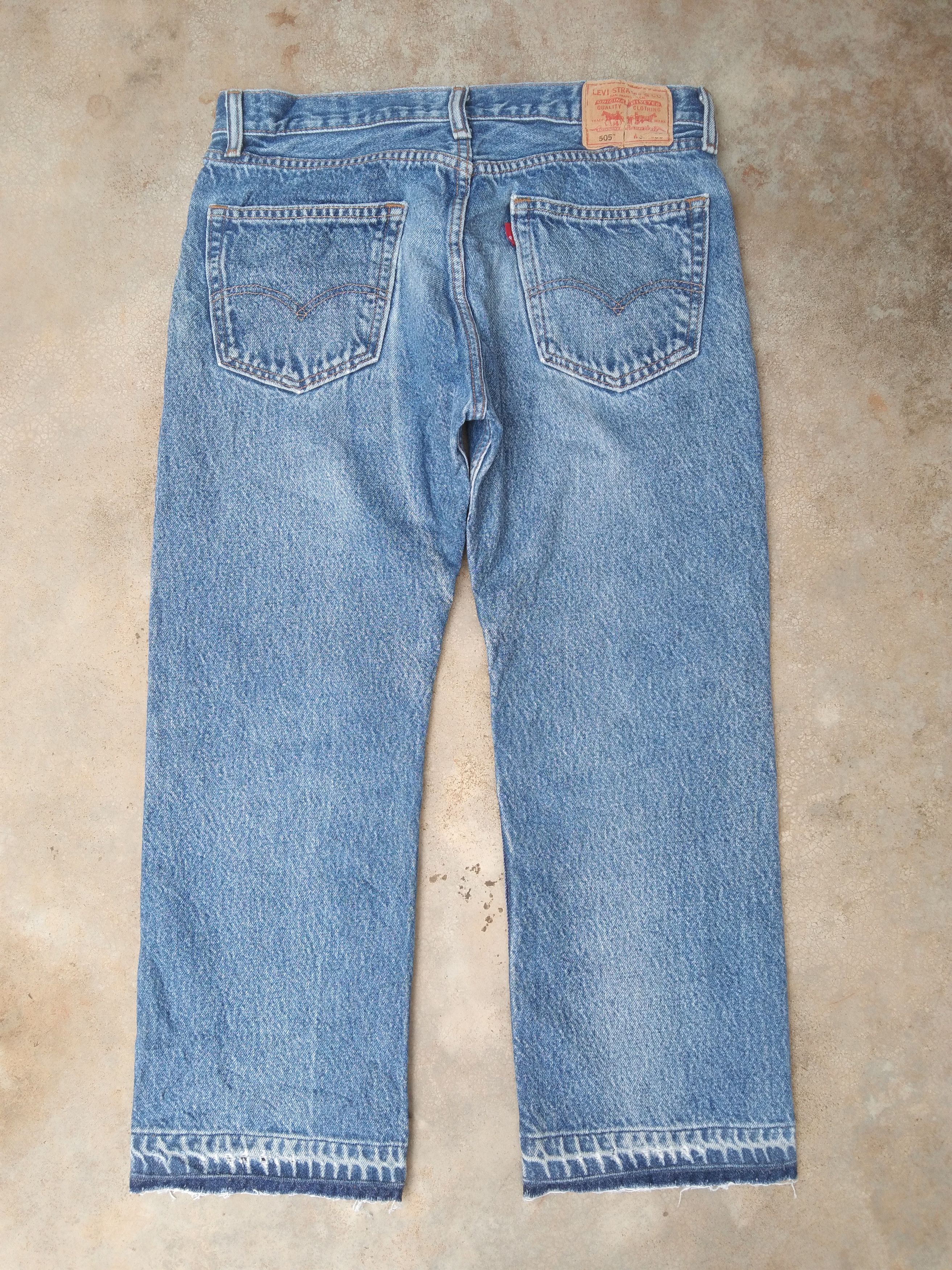 Jean × Levi's × Vintage Vintage Levis 505 Straight Leg Distressed Jeans 33x26 Size US 33 - 2 Thumbnail