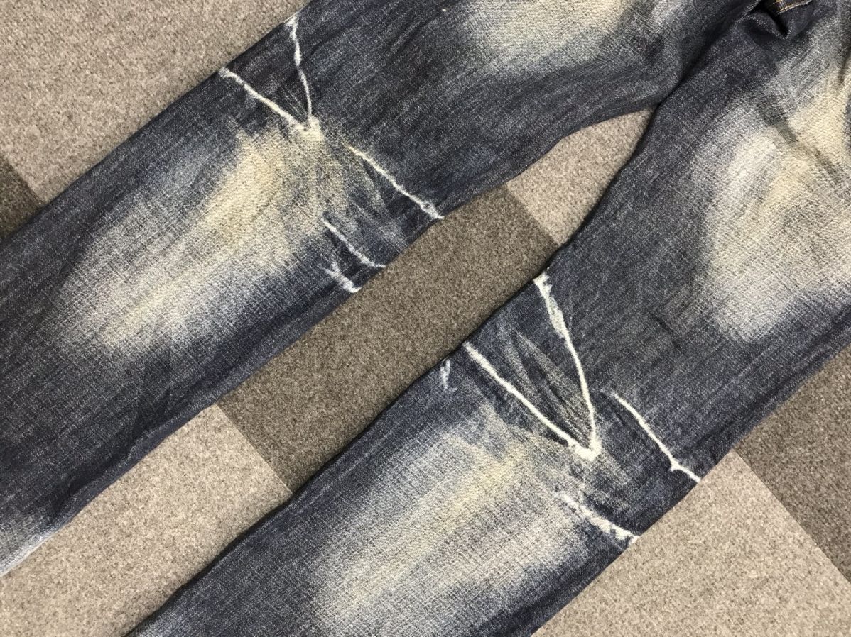 Japanese Brand 💥FLARE💥NCFM Japan Distressed Explosive Style Faded Jeans Size US 33 - 13 Thumbnail