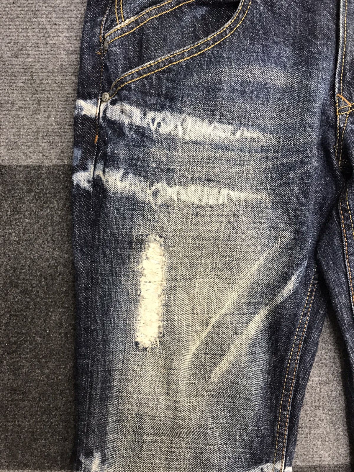 Japanese Brand 💥FLARE💥NCFM Japan Distressed Explosive Style Faded Jeans Size US 33 - 8 Thumbnail