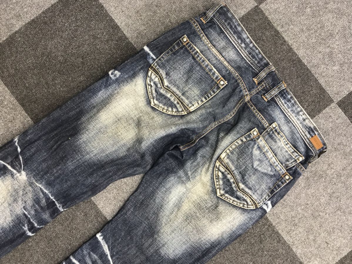 Japanese Brand 💥FLARE💥NCFM Japan Distressed Explosive Style Faded Jeans Size US 33 - 12 Thumbnail