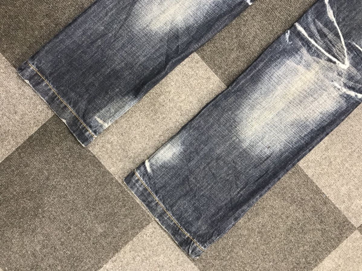 Japanese Brand 💥FLARE💥NCFM Japan Distressed Explosive Style Faded Jeans Size US 33 - 14 Thumbnail