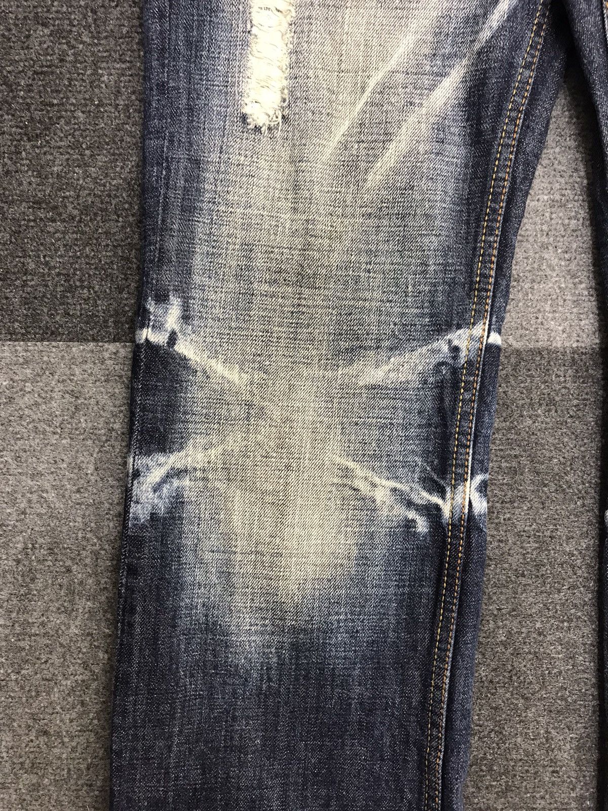 Japanese Brand 💥FLARE💥NCFM Japan Distressed Explosive Style Faded Jeans Size US 33 - 6 Thumbnail