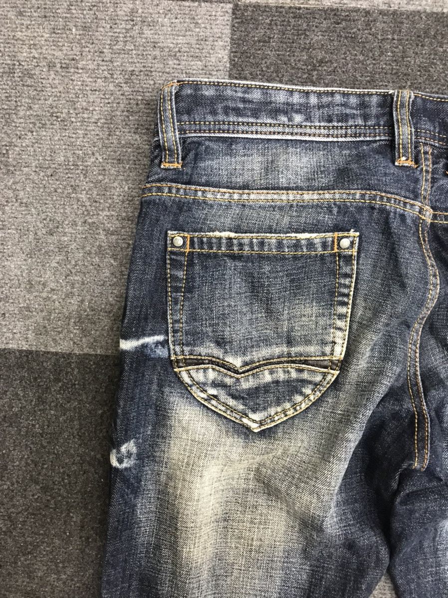 Japanese Brand 💥FLARE💥NCFM Japan Distressed Explosive Style Faded Jeans Size US 33 - 16 Thumbnail