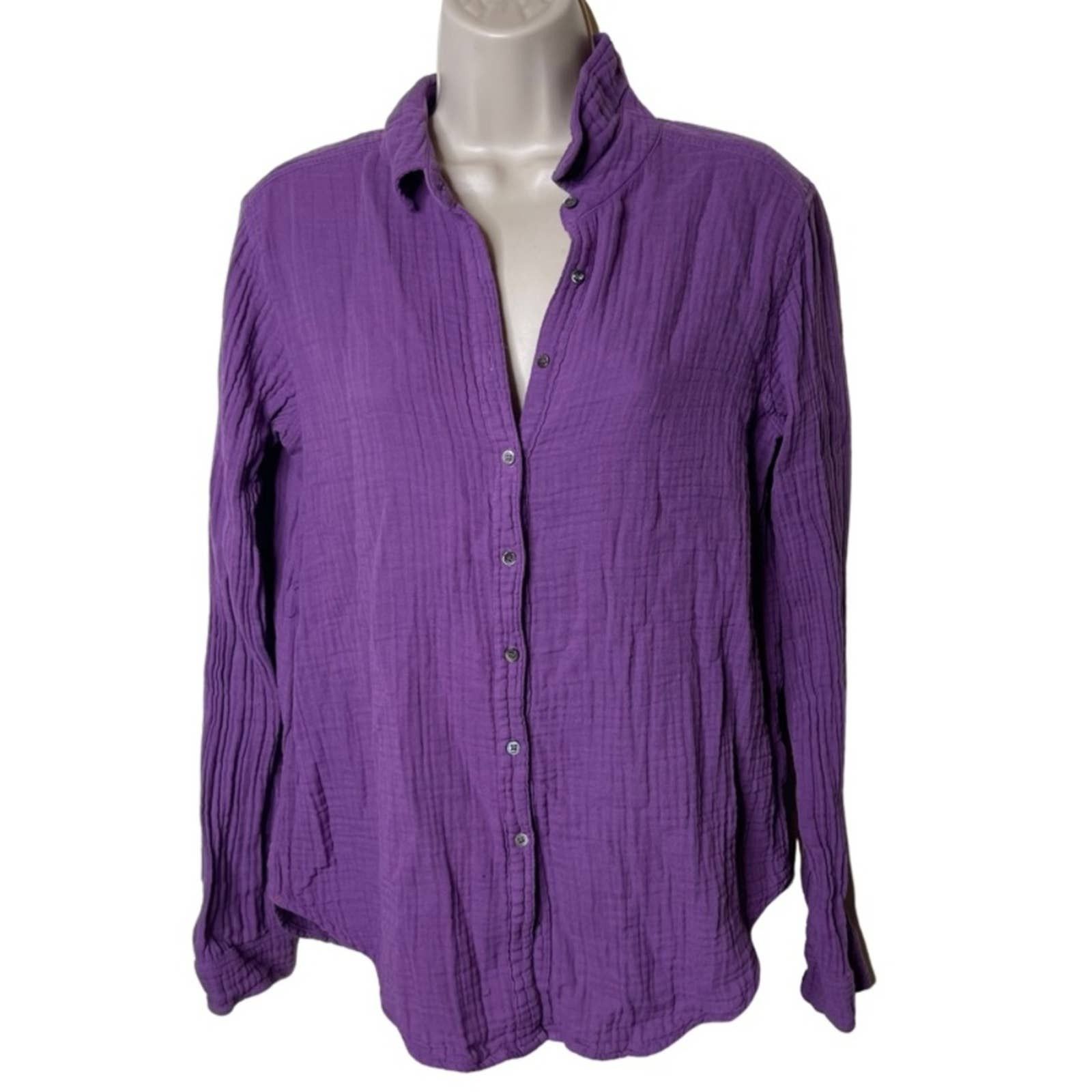 XIRENA Scout Cotton Muslin Shirt in Purple sz XS
