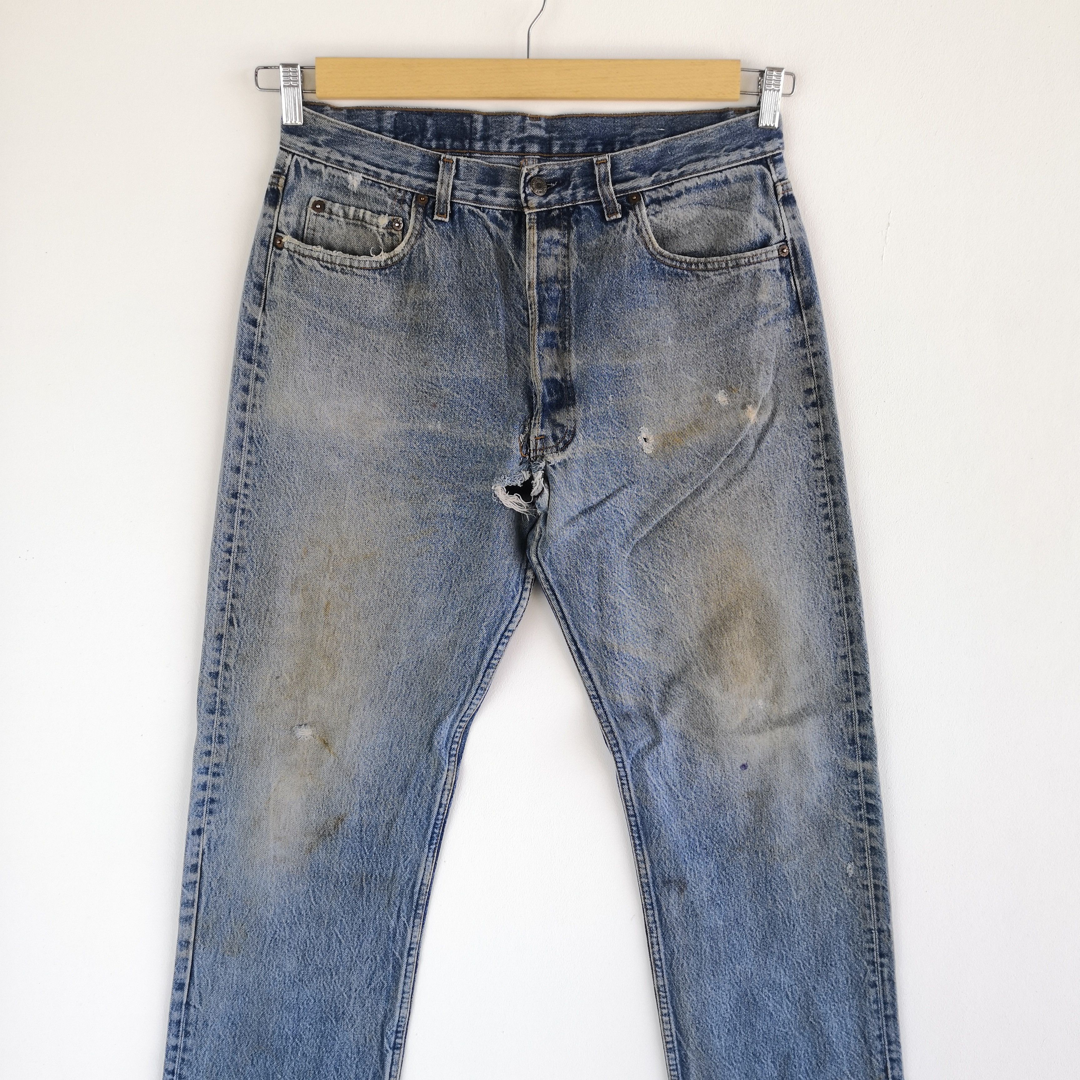 Levi's Vintage Levis 501 Released Hem Jeans Levis Distressed Denim Size US 32 / EU 48 - 3 Thumbnail