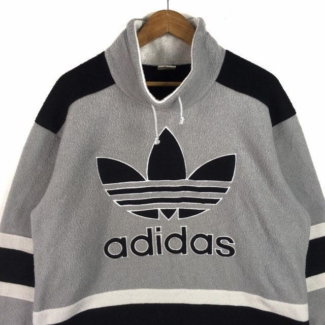 Adidas Vintage ADIDAS Trefoil 3 Stripes Big Logo Fleece Sweatshirt Size US L / EU 52-54 / 3 - 3 Thumbnail