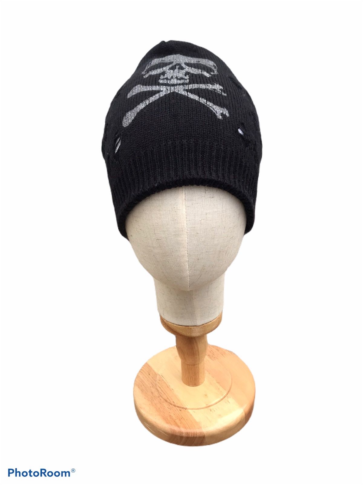 Designer vtg skulls/crossbones prison jail striped reversible beanie Size ONE SIZE - 2 Thumbnail