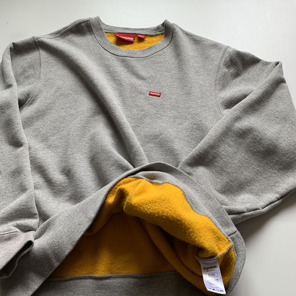 Supreme Supreme Embroidered Mini Box Logo Crewneck Medium Gray Size US M / EU 48-50 / 2 - 3 Thumbnail