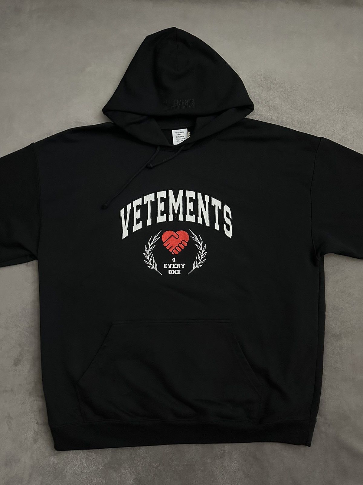 image of Vetements Black Solidarity Hoodie, Men's (Size Small)