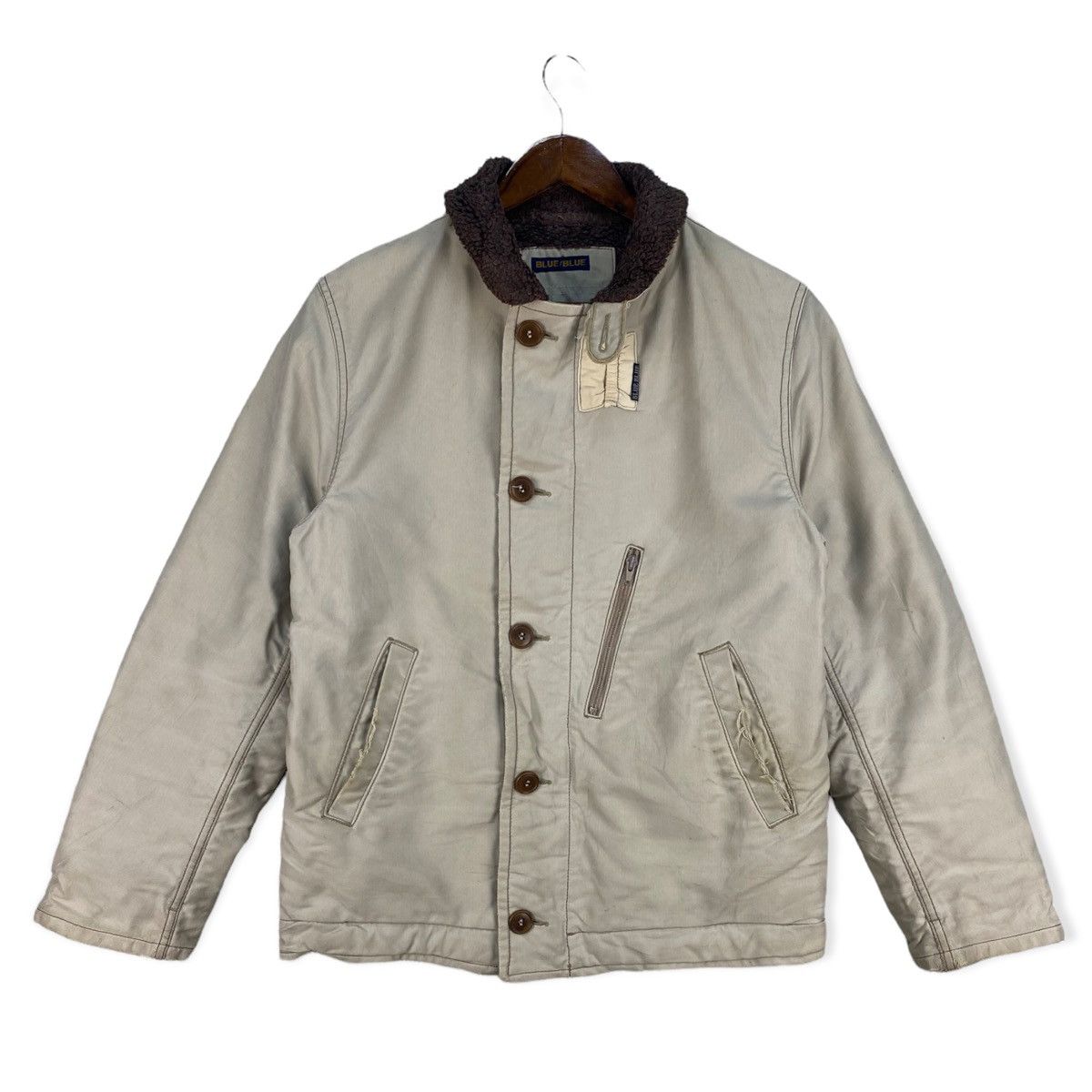 image of Blue Blue Japan Vintage Blue Blue Chroe Jacket in Cream, Men's (Size Medium)