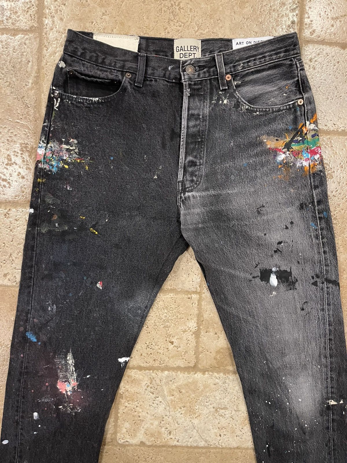 Gallery Dept. Gallery Dept 5001 Two Face Painted Black Denim 1 of 2 Size US 32 / EU 48 - 5 Thumbnail