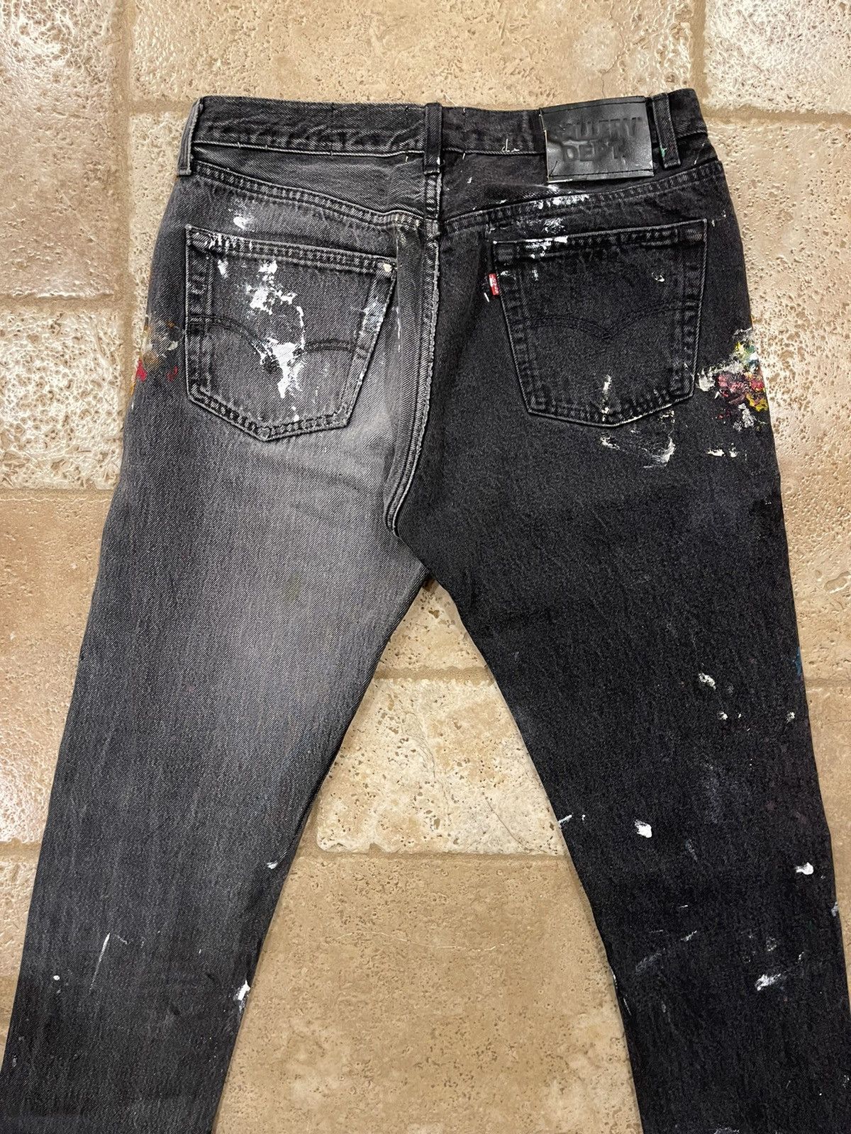 Gallery Dept. Gallery Dept 5001 Two Face Painted Black Denim 1 of 2 Size US 32 / EU 48 - 6 Thumbnail