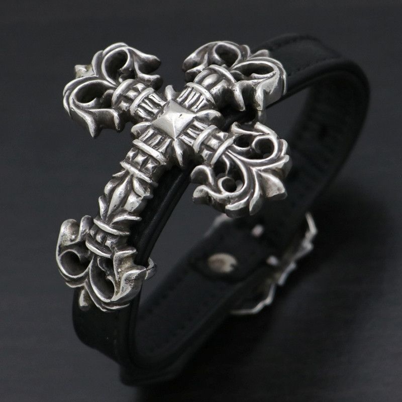 image of Chrome Hearts Cross Bracelet in Silver, Men's