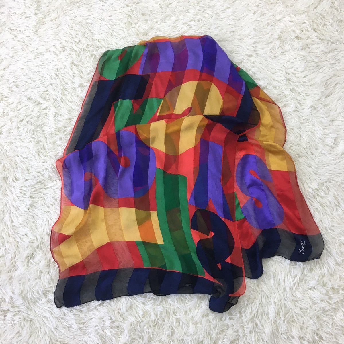 Yves Saint Laurent YSL Colour way Scarf / Neckerchief Size ONE SIZE - 3 Thumbnail