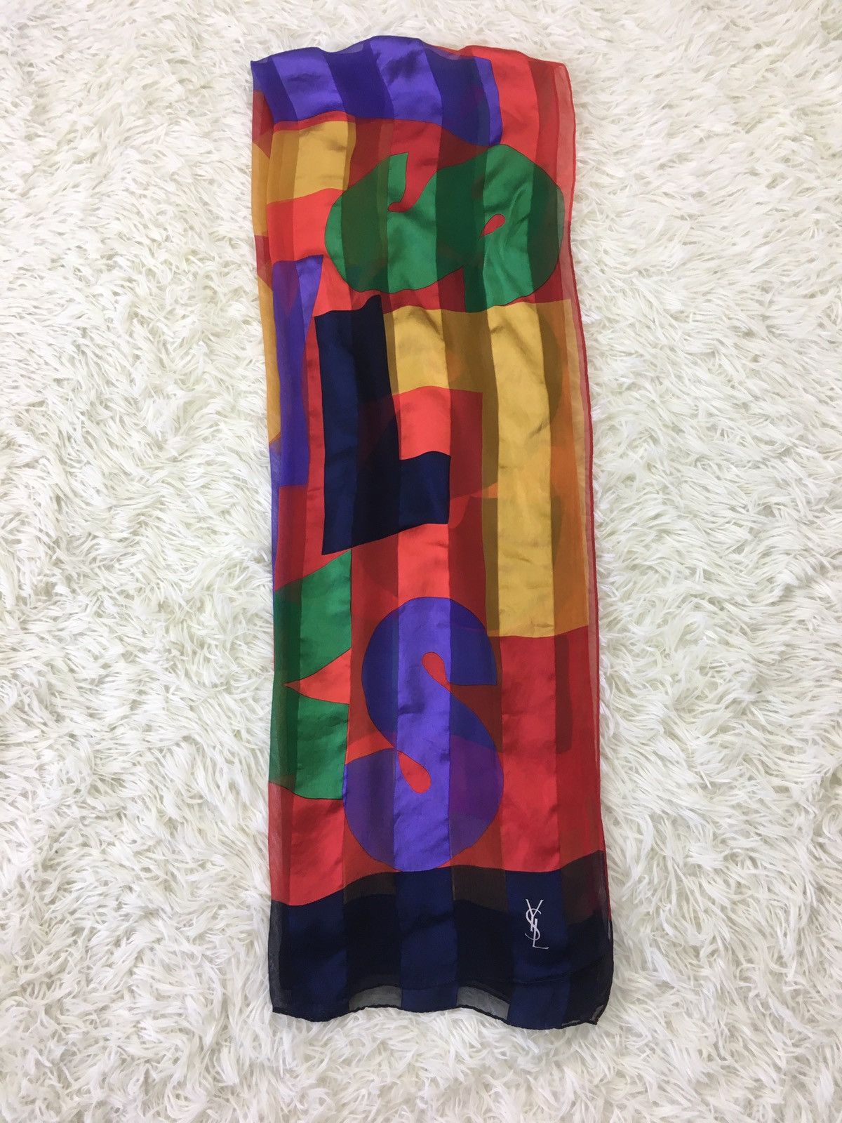 Yves Saint Laurent YSL Colour way Scarf / Neckerchief Size ONE SIZE - 2 Thumbnail