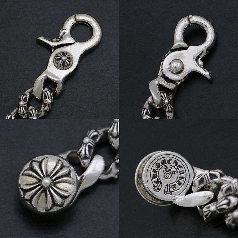 image of Chrome Hearts Clip Closure Bracelet in Silver, Men's