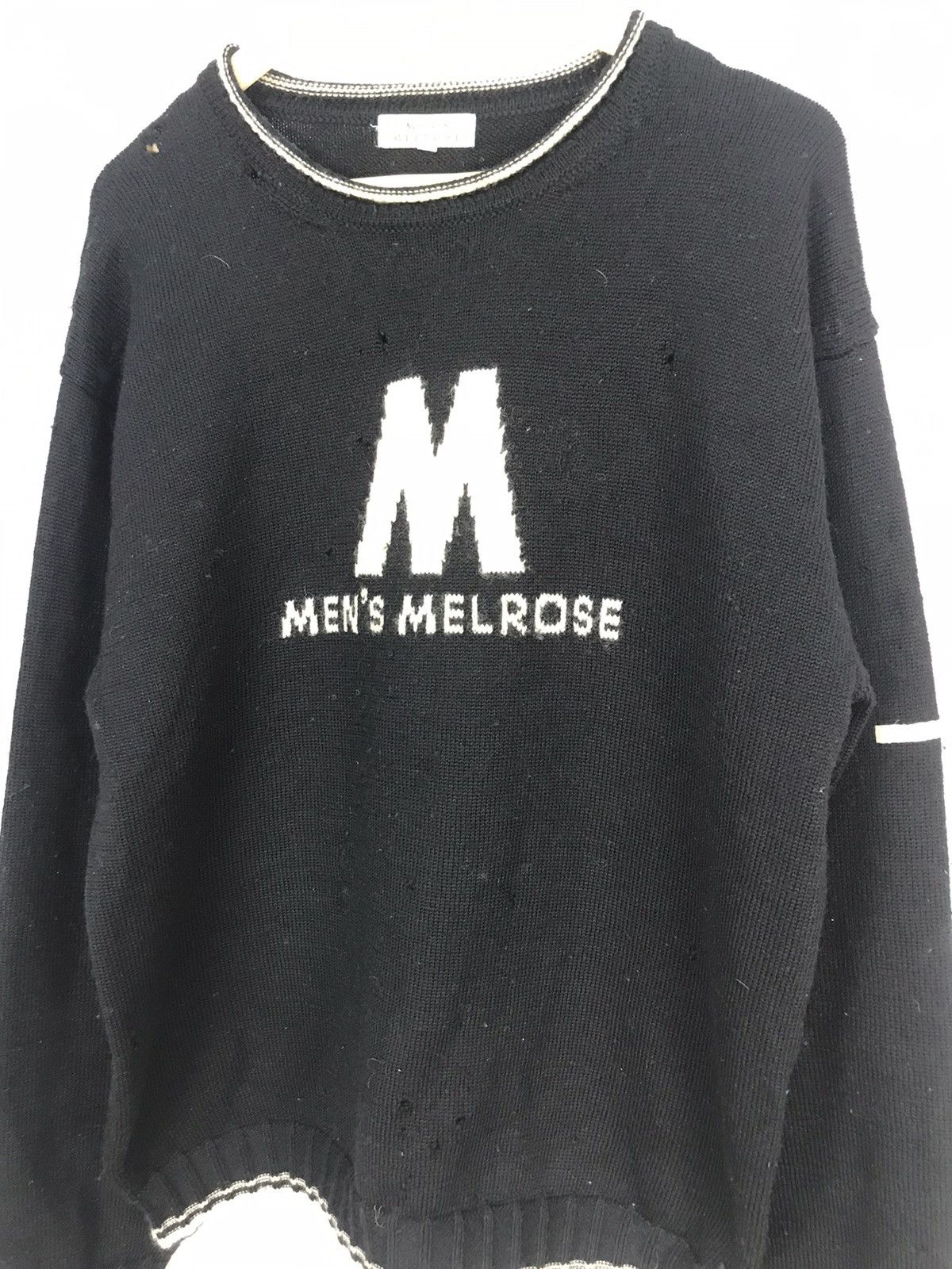 Designer × Japanese Brand × Melrose Men’s melrose printed wool distressed knit sweatshirt Size US L / EU 52-54 / 3 - 3 Thumbnail