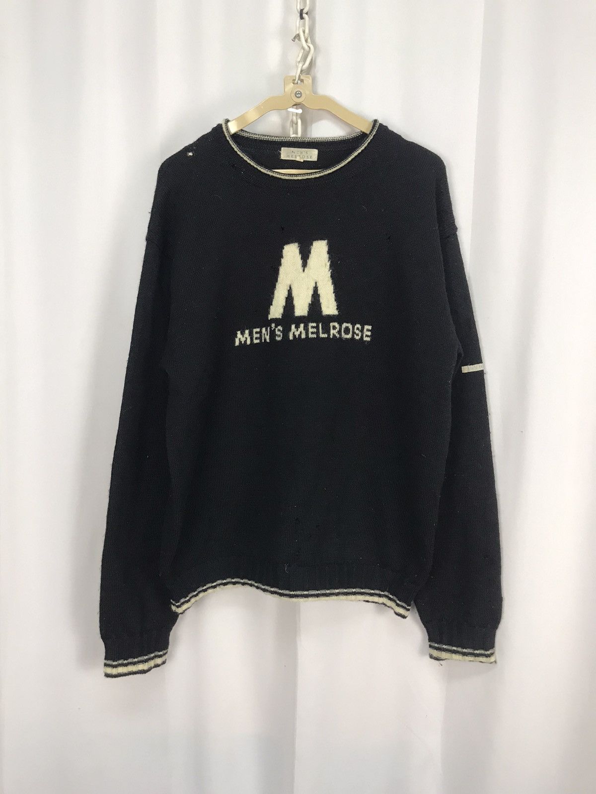 Designer × Japanese Brand × Melrose Men’s melrose printed wool distressed knit sweatshirt Size US L / EU 52-54 / 3 - 8 Thumbnail