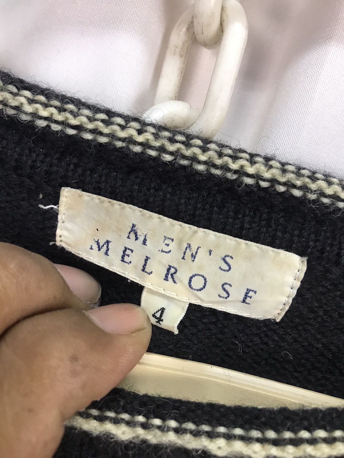 Designer × Japanese Brand × Melrose Men’s melrose printed wool distressed knit sweatshirt Size US L / EU 52-54 / 3 - 4 Thumbnail