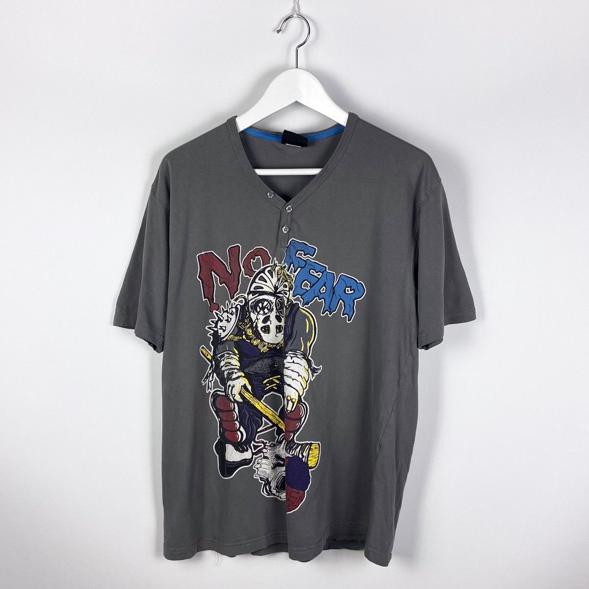 No Fear Vintage 90s No Fear Hockey Player Brain tee rare Size US XL / EU 56 / 4 - 1 Thumbnail