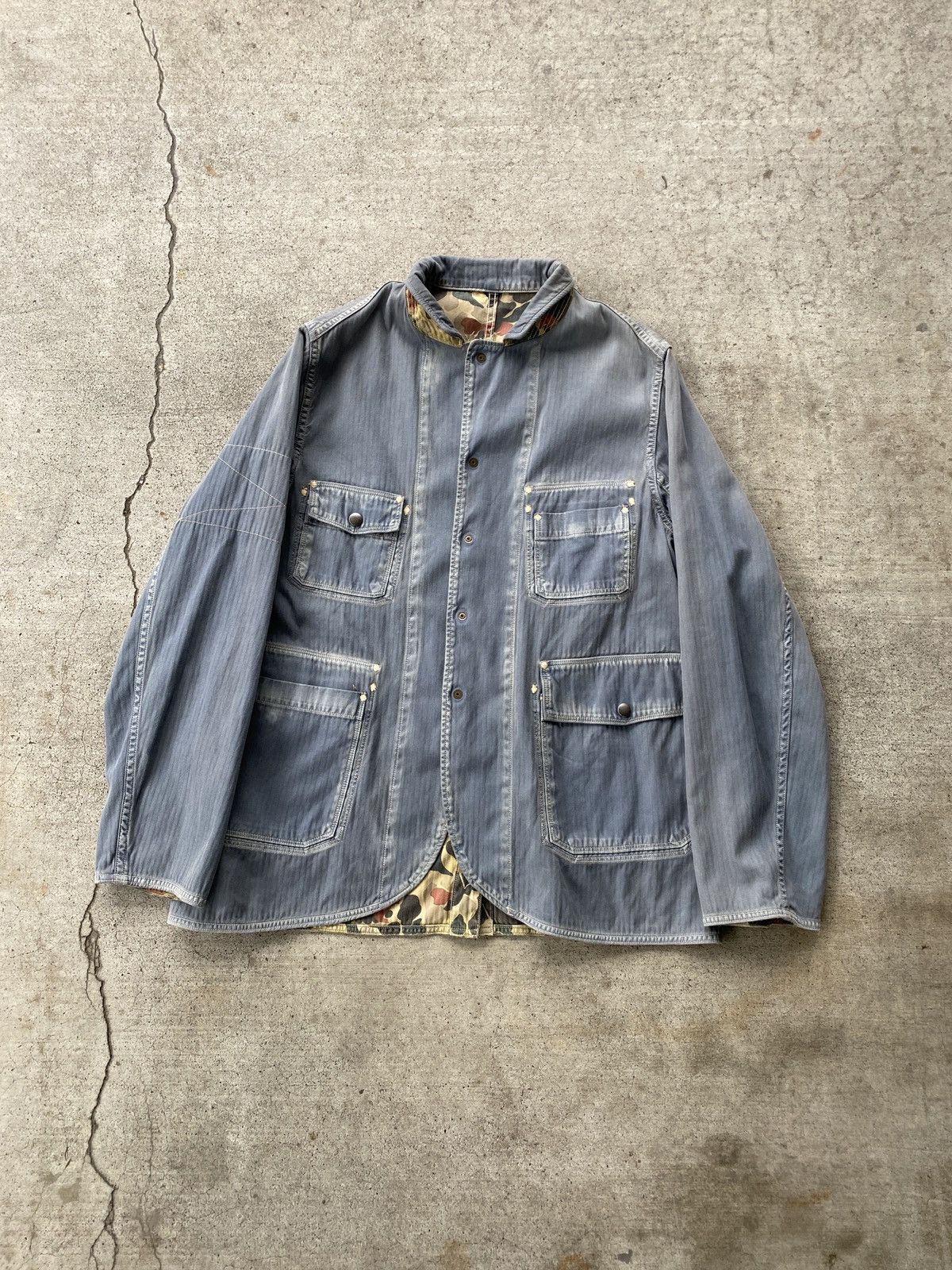 Kapital HBT reverse Boro Union Jack Flag Field Duck Camo Chore Coat Size US S / EU 44-46 / 1 - 5 Thumbnail