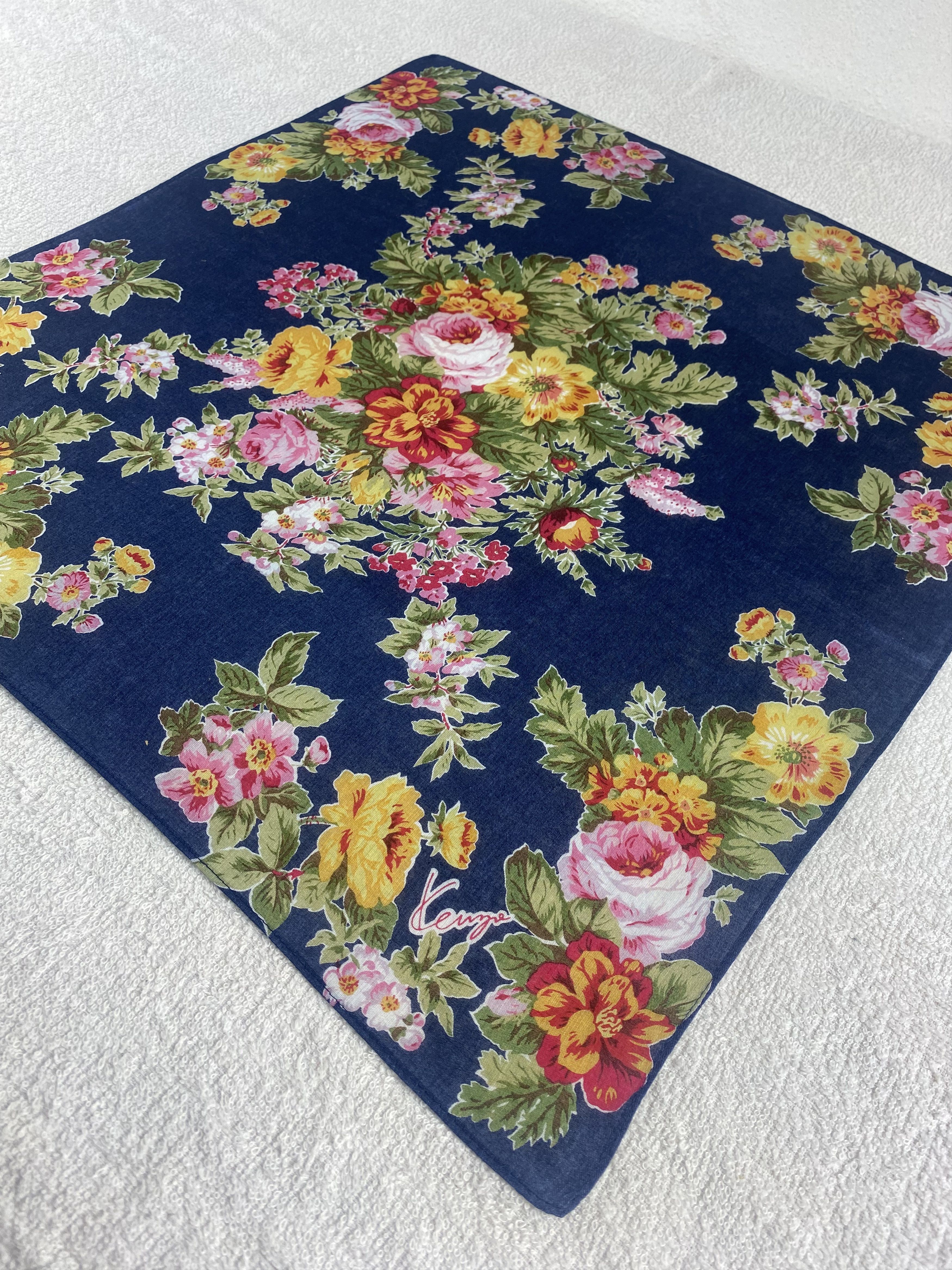 Kenzo Kenzo Floral Handkerchief / Bandana / Neckerchief C087 Size ONE SIZE - 4 Thumbnail